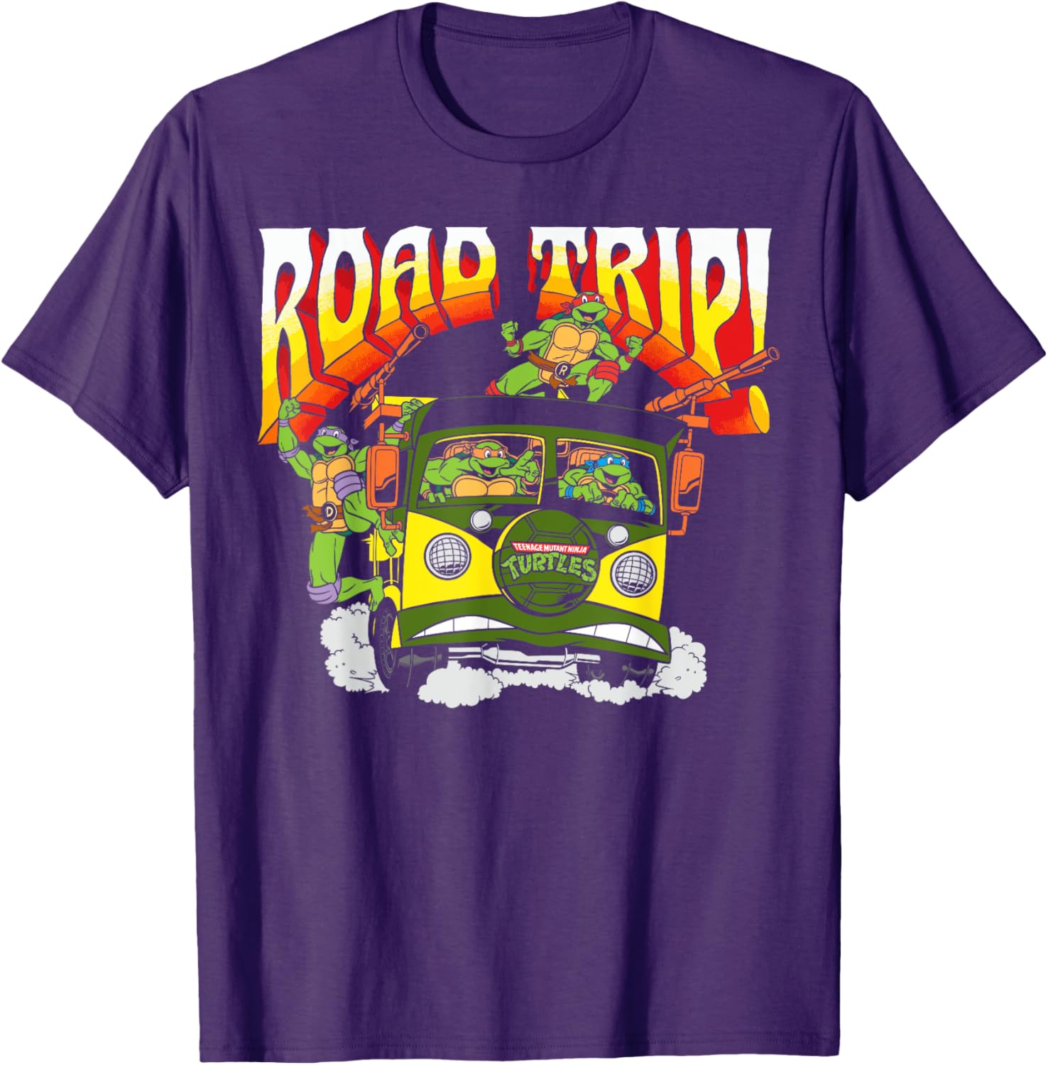 Mademark Teenage Mutant Ninja Turtles Retro Road Trip Party Wagon T-Shirt - 2