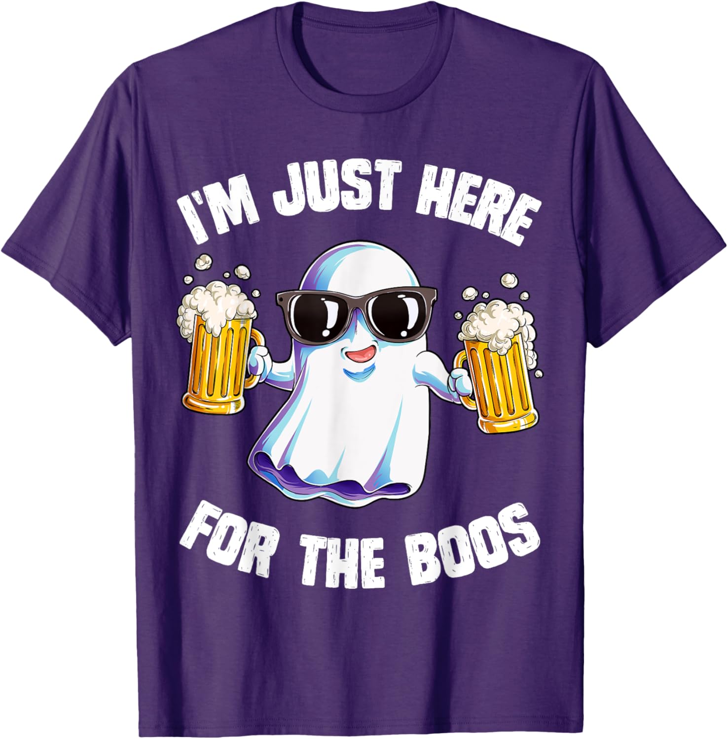 Funny Halloween Ghost T-Shirt for Men and Women I'm Just Here For The Boos - 6