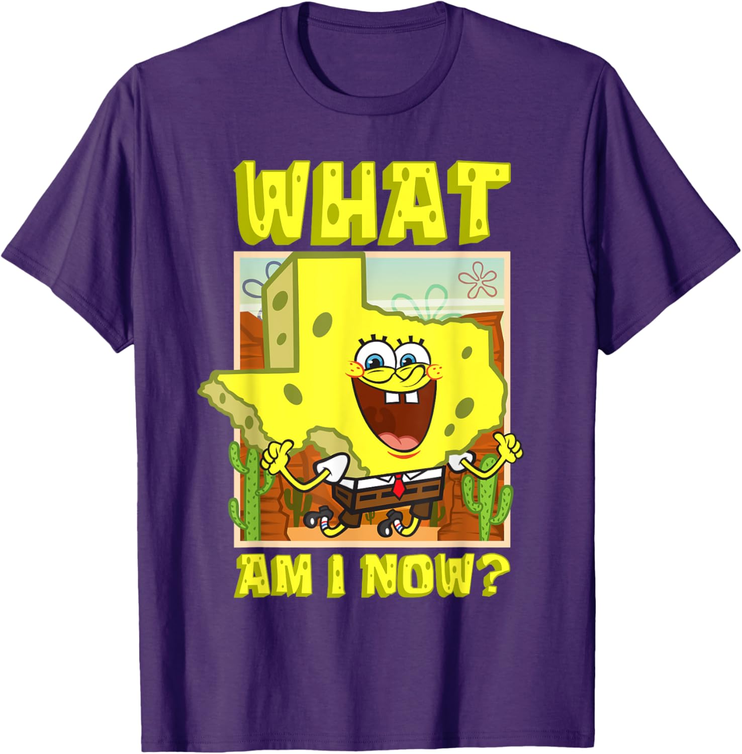 Mademark SpongeBob Texas Map T-Shirt for Fun Loving Texans - 19