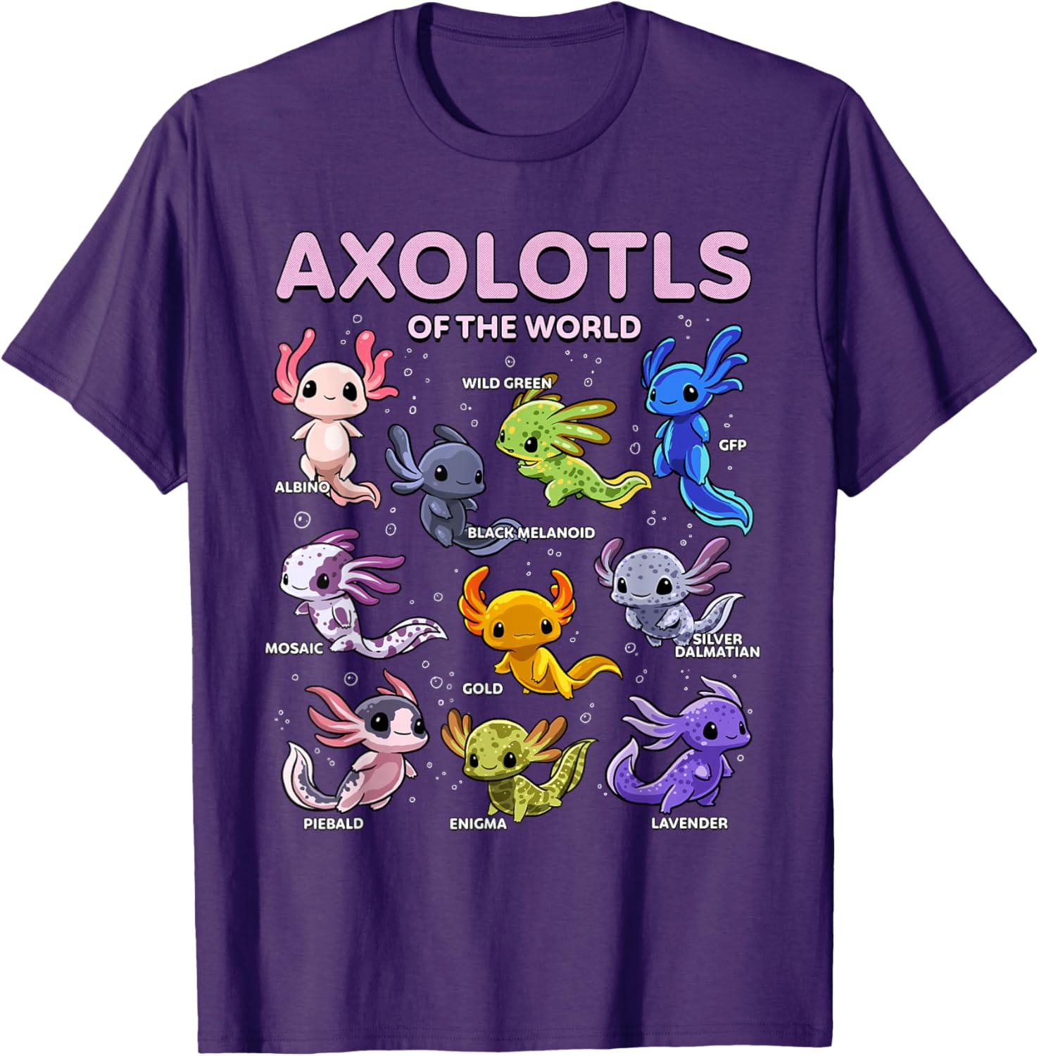 Kawaii Axolotl T-Shirt for Animal Lovers | Cute Axolotls of the World - 17