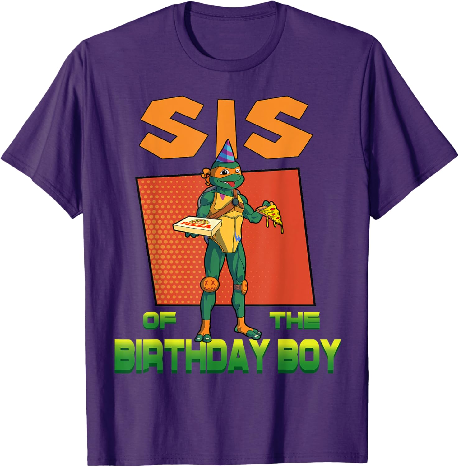 Mademark Teenage Mutant Ninja Turtles Mikey Pizza Birthday Party T-Shirt - 20