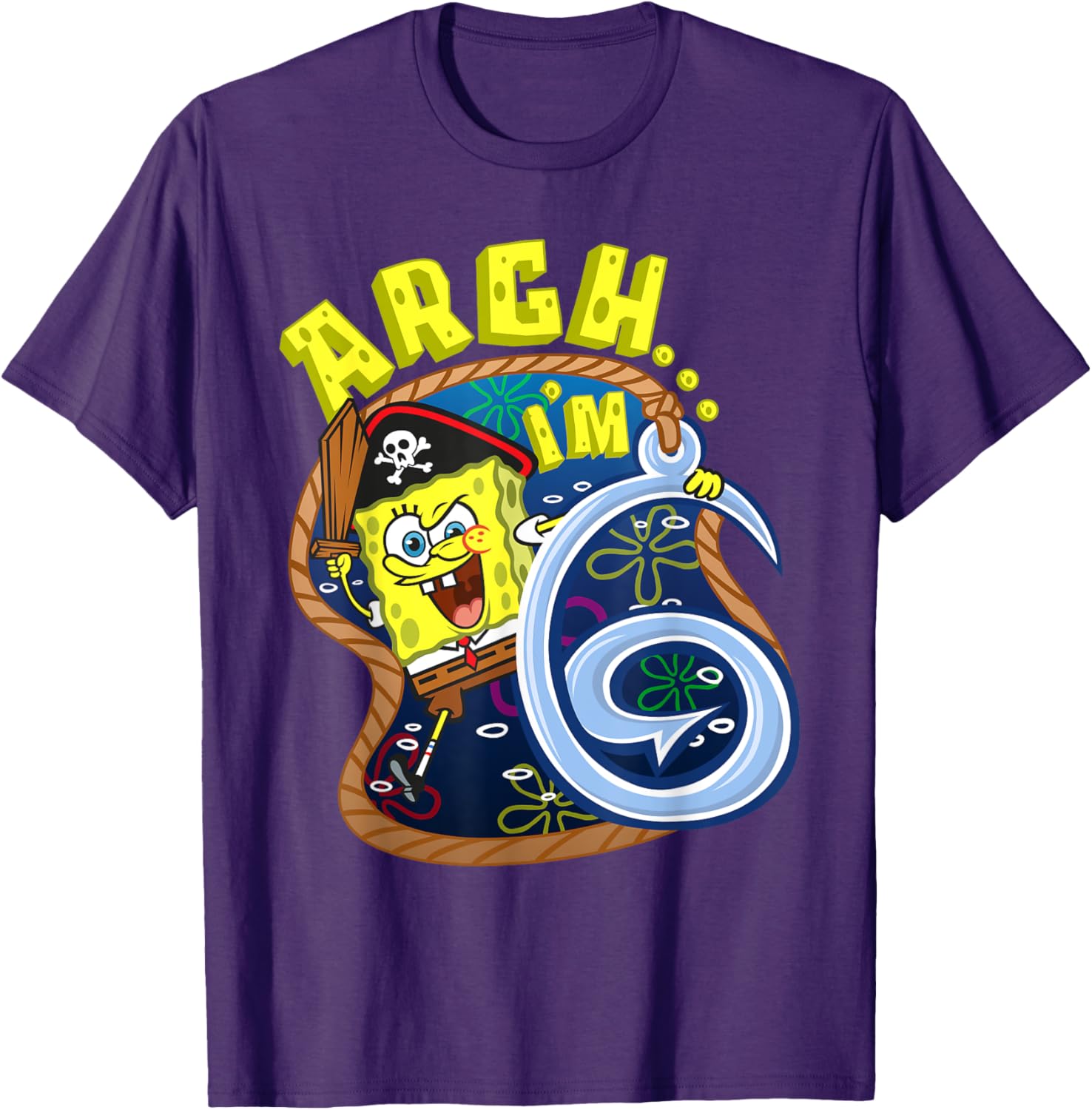 Mademark SpongeBob SquarePants Pirate Theme T-Shirt for 6th Birthday - 7