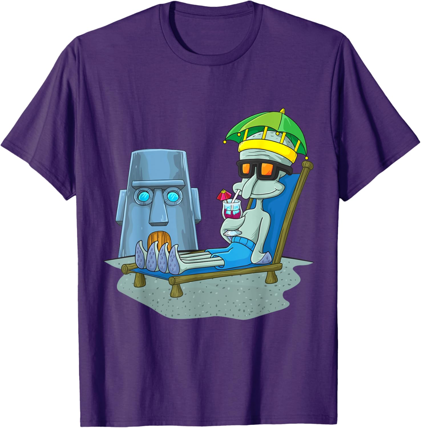 Mademark x SpongeBob SquarePants Squidward Sunbathing T-Shirt for Fans - 24