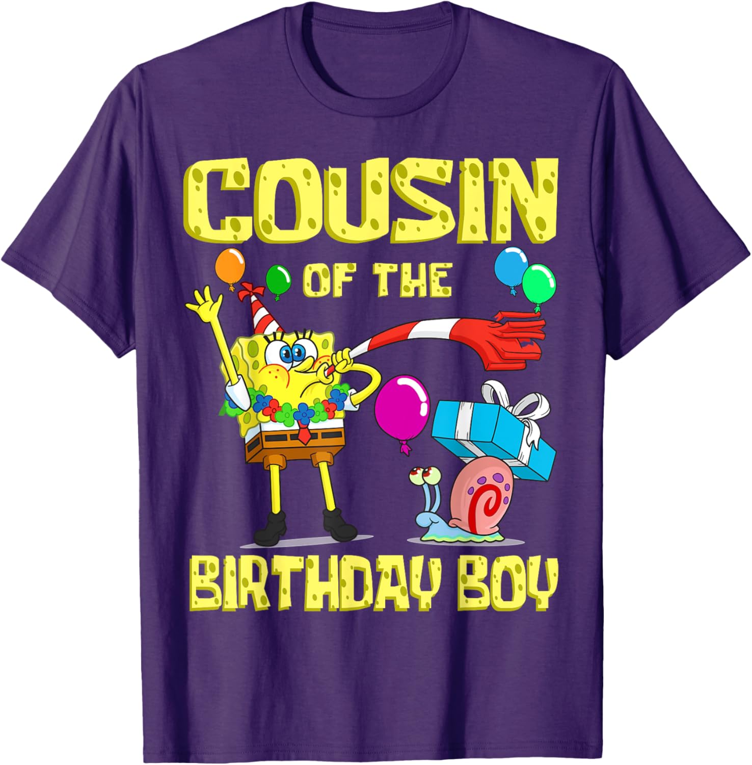 Mademark SpongeBob Cousin of the Birthday Boy Party T-Shirt for Kids - 1