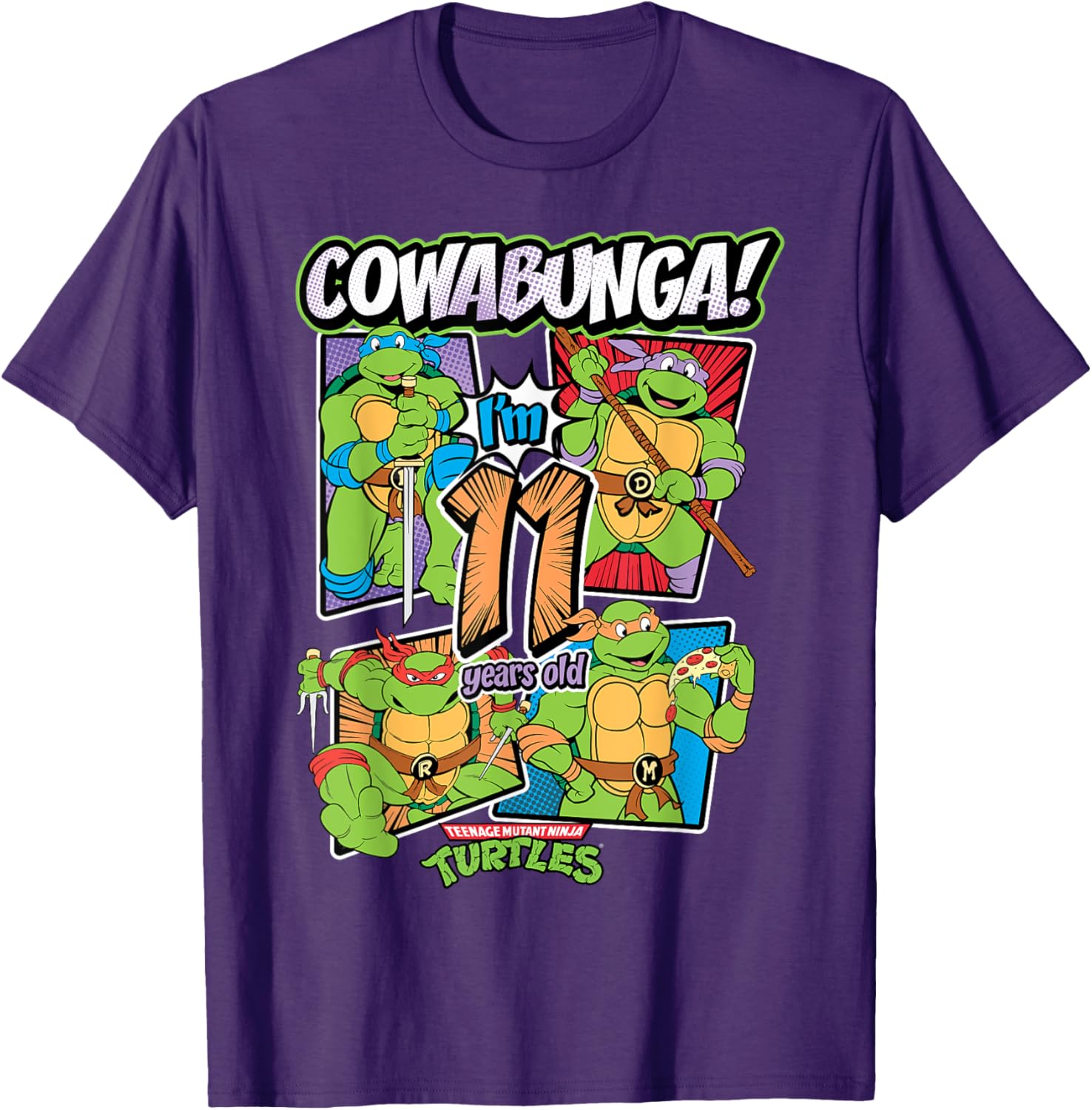 Mademark TMNT Cowabunga I'm 11 Years Old T-Shirt for Kids - 1