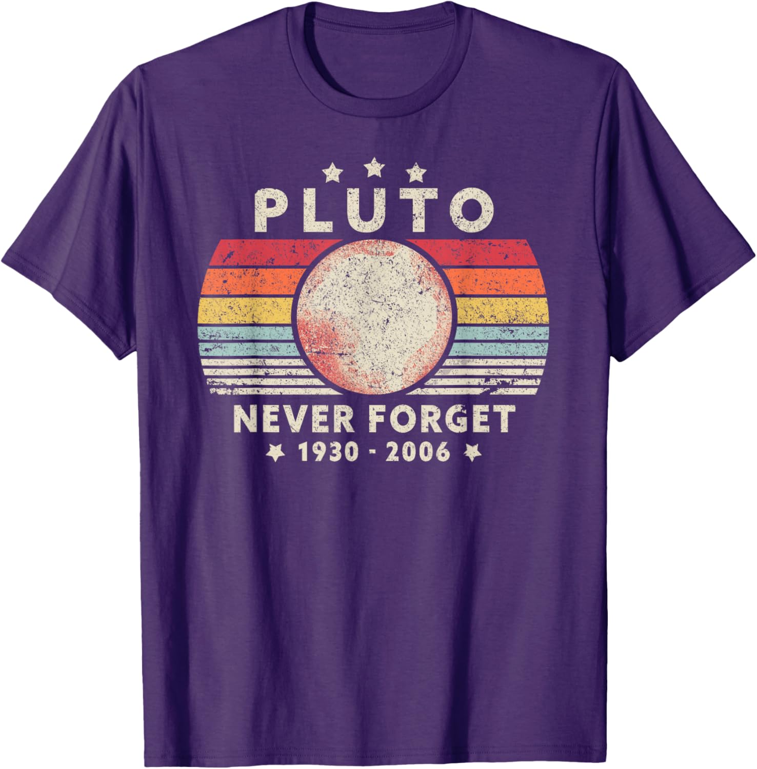Never Forget Pluto Retro Space Science T-Shirt for Fun Loving Nerds - 4