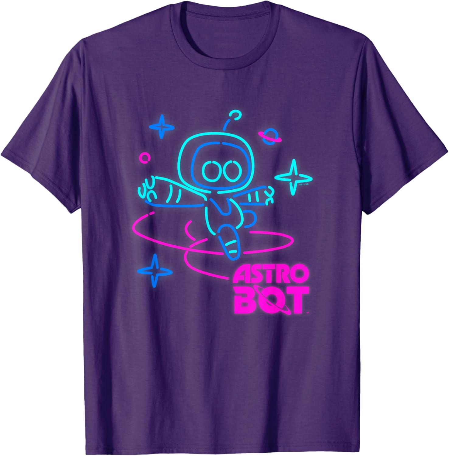 Astro Bot Rescue Mission Neon Lights T-Shirt for PlayStation Fans - 3
