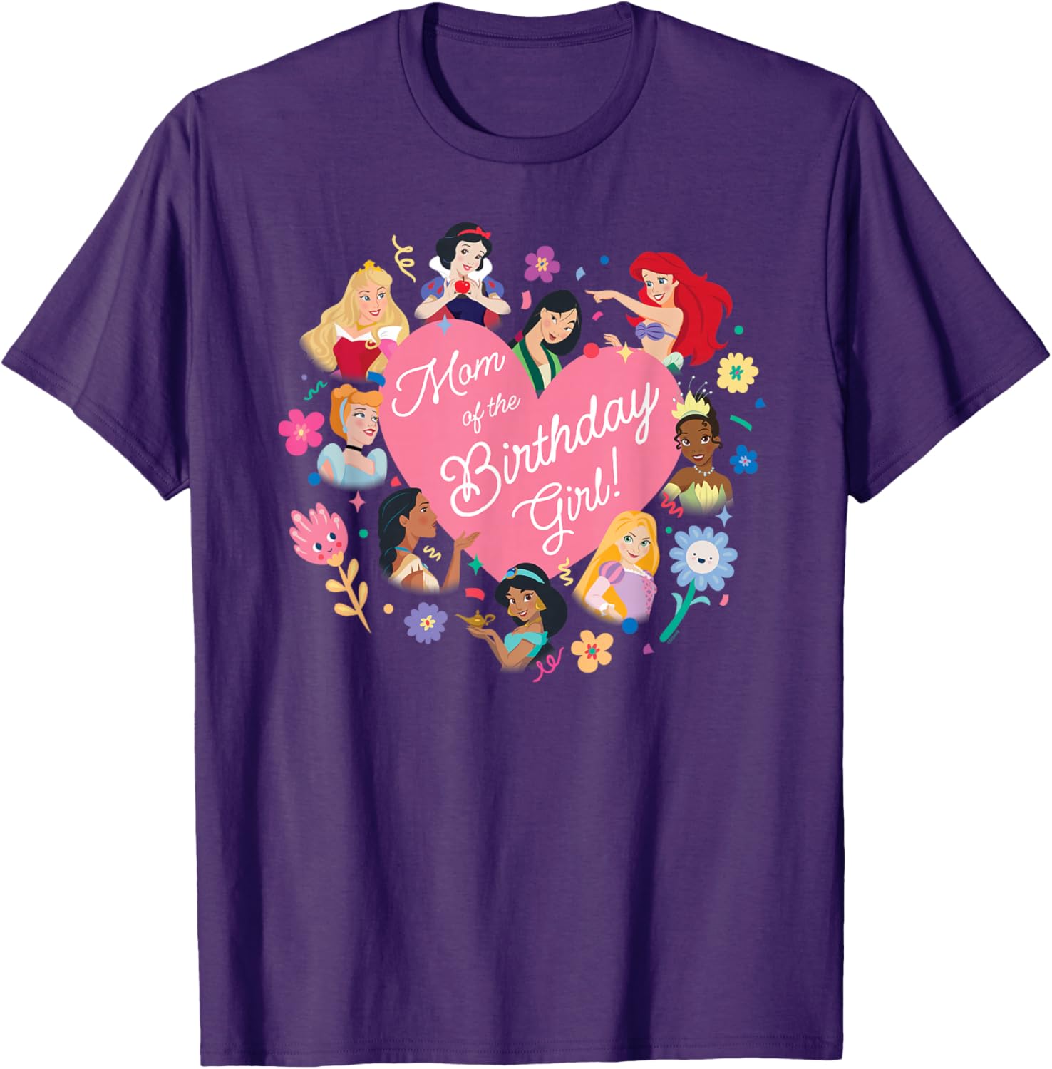 Disney Princess Heart T-Shirt for Birthday Girl's Mom - Cute Gift Idea - 13