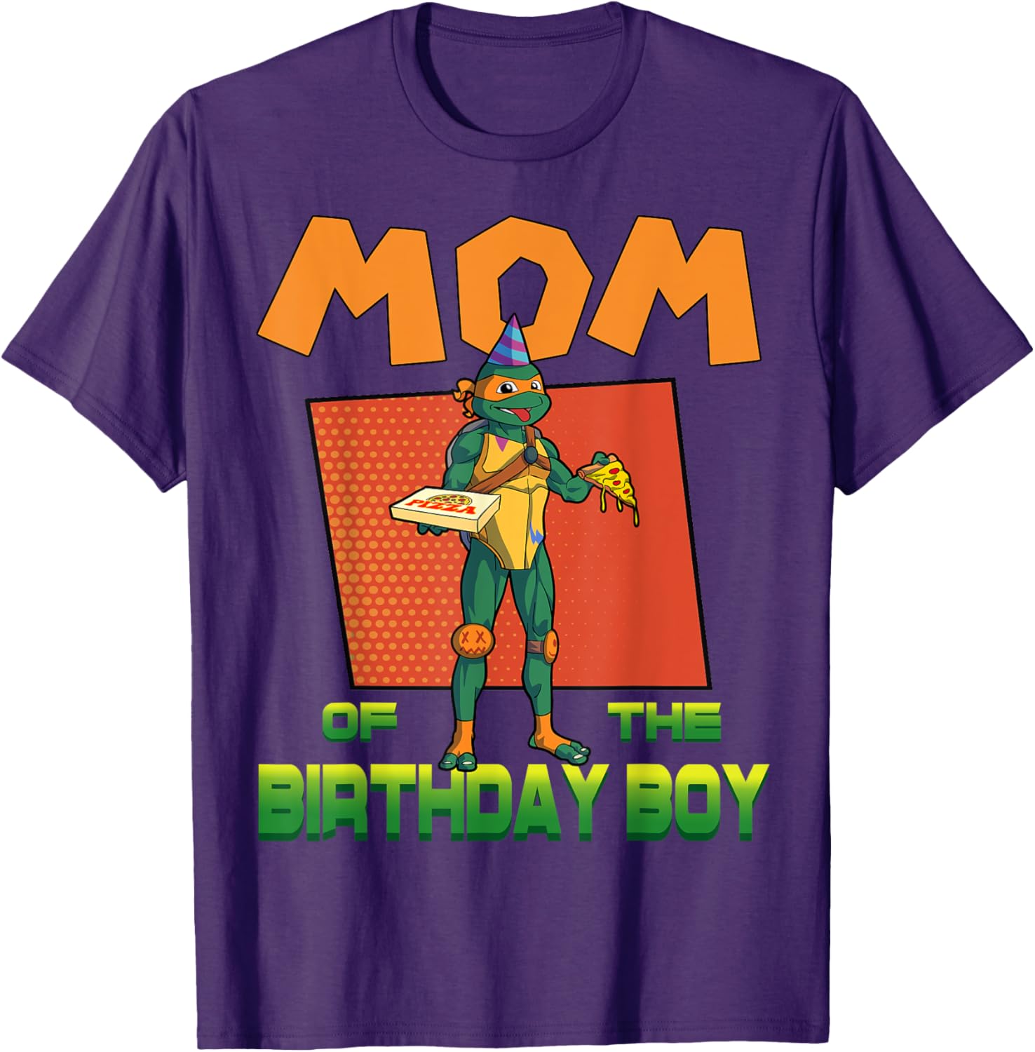Mademark Teenage Mutant Ninja Turtles Mikey Birthday Pizza Party T-Shirt - 17