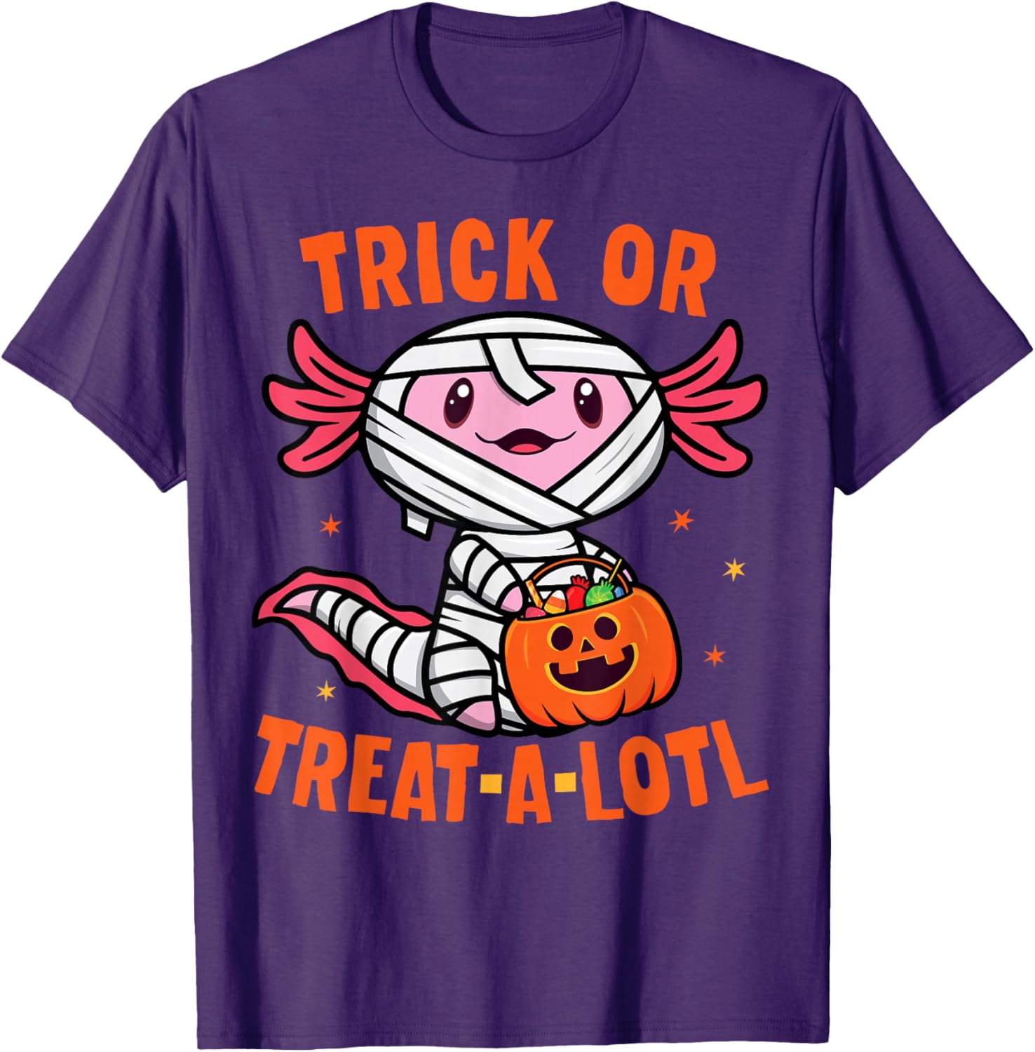 Trick or Treat Axolotl Halloween Costume T-Shirt for Toddlers and Kids - 7
