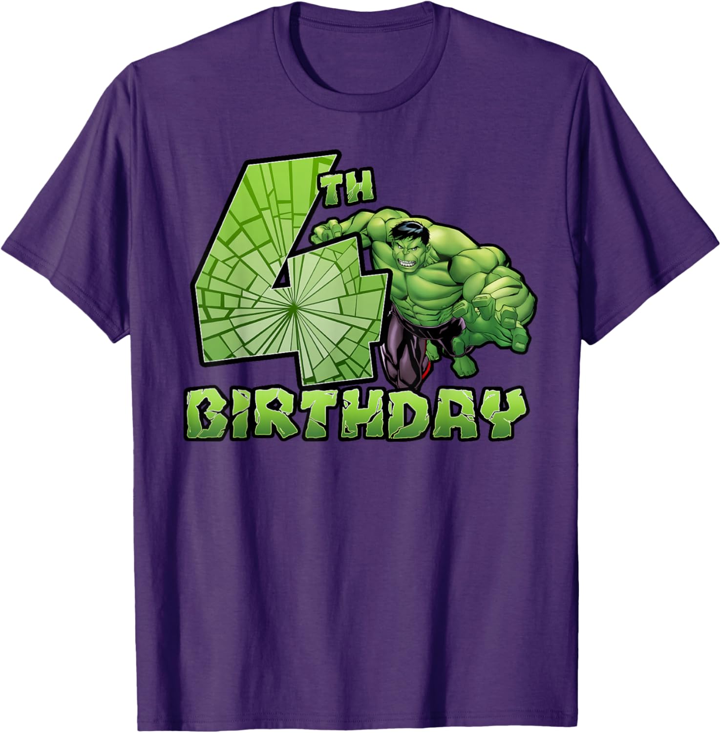 Marvel Avengers Hulk Smash 4th Birthday T-Shirt for Kids Fun Party Wear - 5