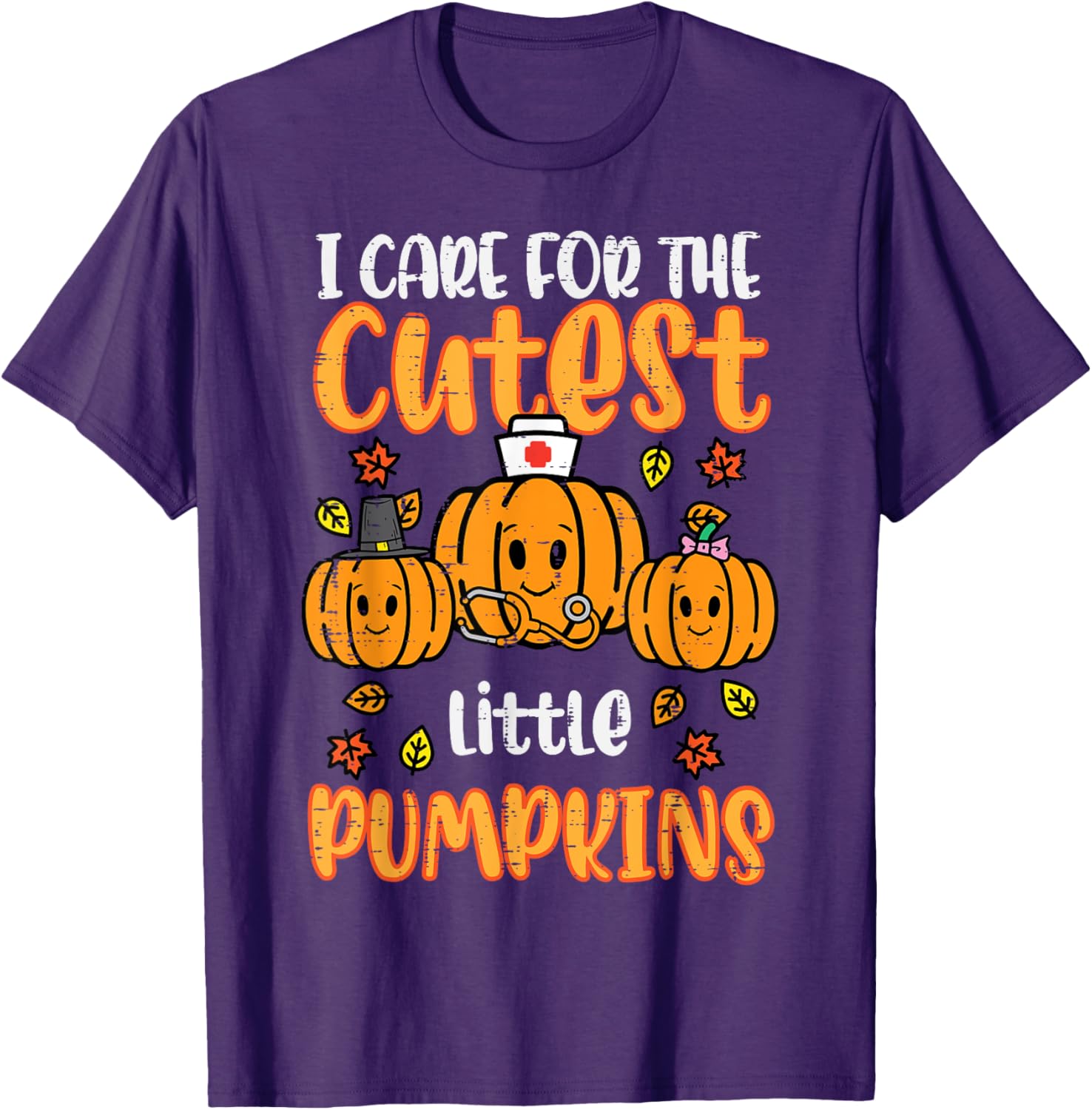 Festive Pumpkins Nurse Halloween Scrub Top for Fall and Thanksgiving Women - 4