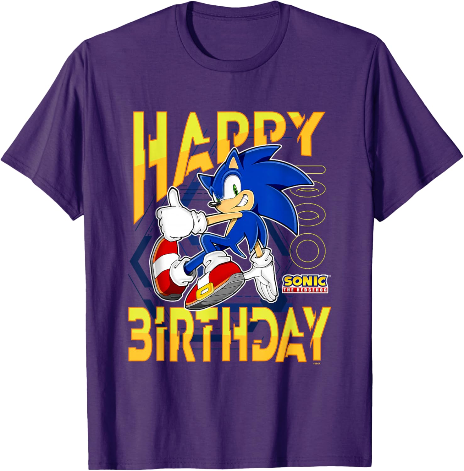 Sonic The Hedgehog Birthday T-Shirt with Thumbs Up Logo for Kids - 4