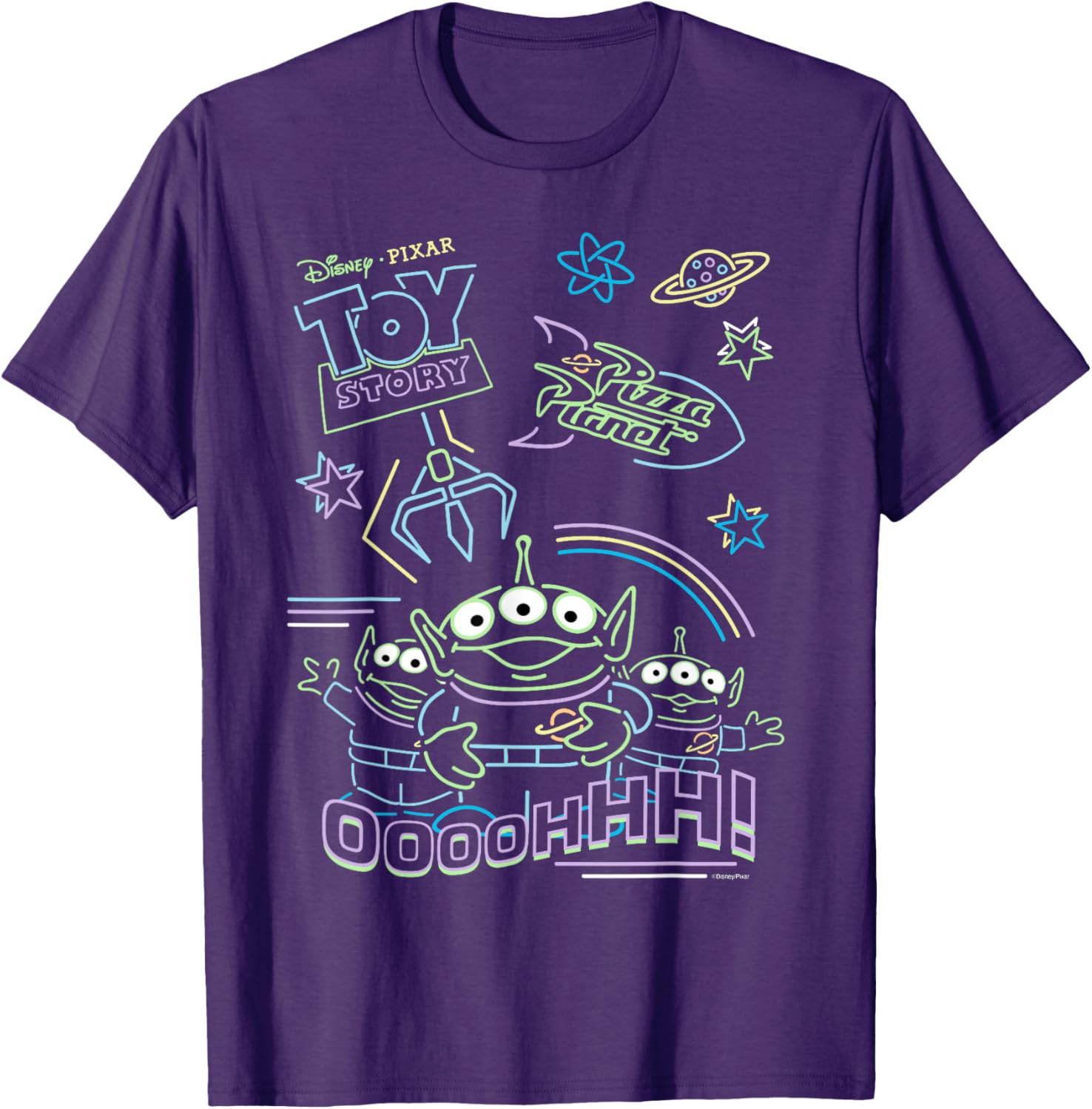 Toy Story Pizza Planet Aliens Neon T-Shirt for Kids and Adults - 4