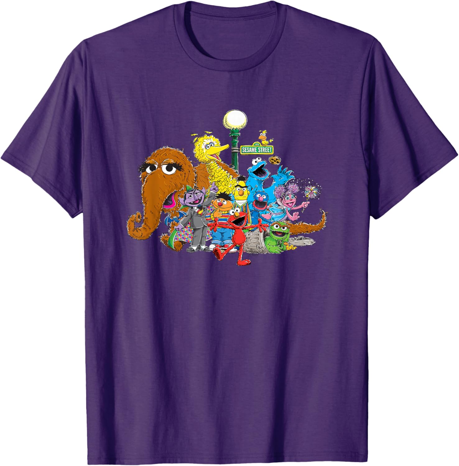 Sesame Street Group Street Light T-Shirt for Kids and Adults Fun Wear - 5