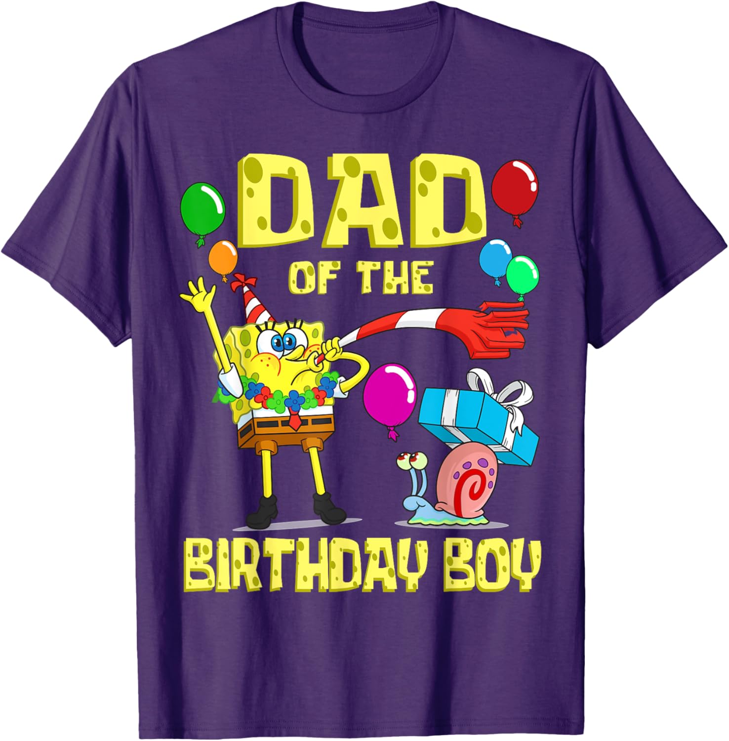 SpongeBob Daddy of the Birthday Boy Theme T-Shirt for Fun Parties - 7