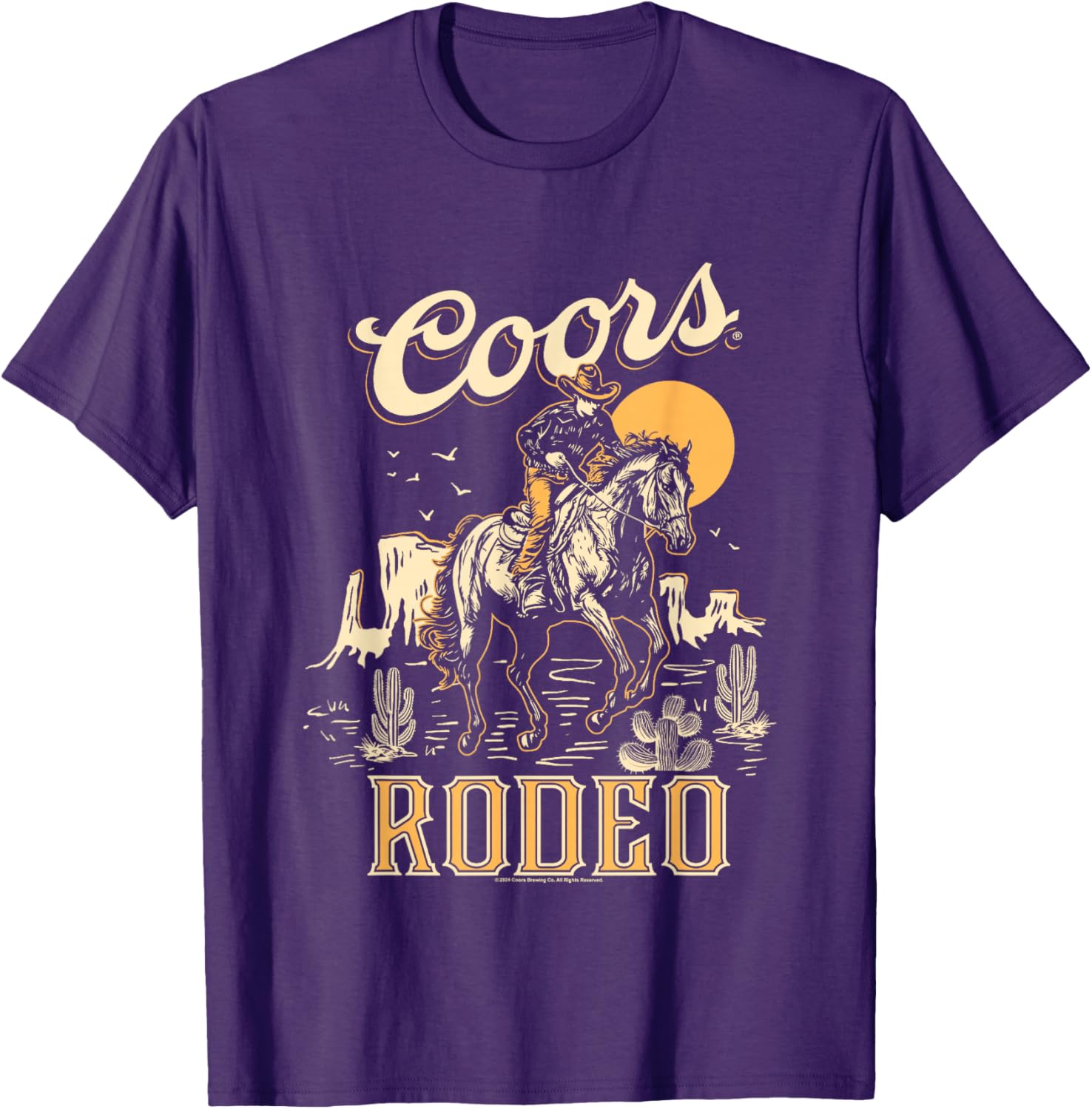 Coors Brewing Company Rodeo Vintage Big Chest Poster T-Shirt for Fans - 7