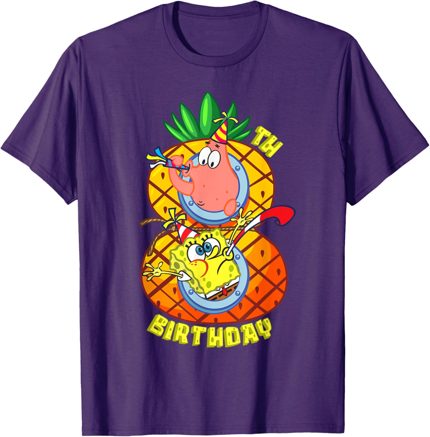 SpongeBob Patrick 8th Birthday Boy T-Shirt Fun Pineapple Design - 7