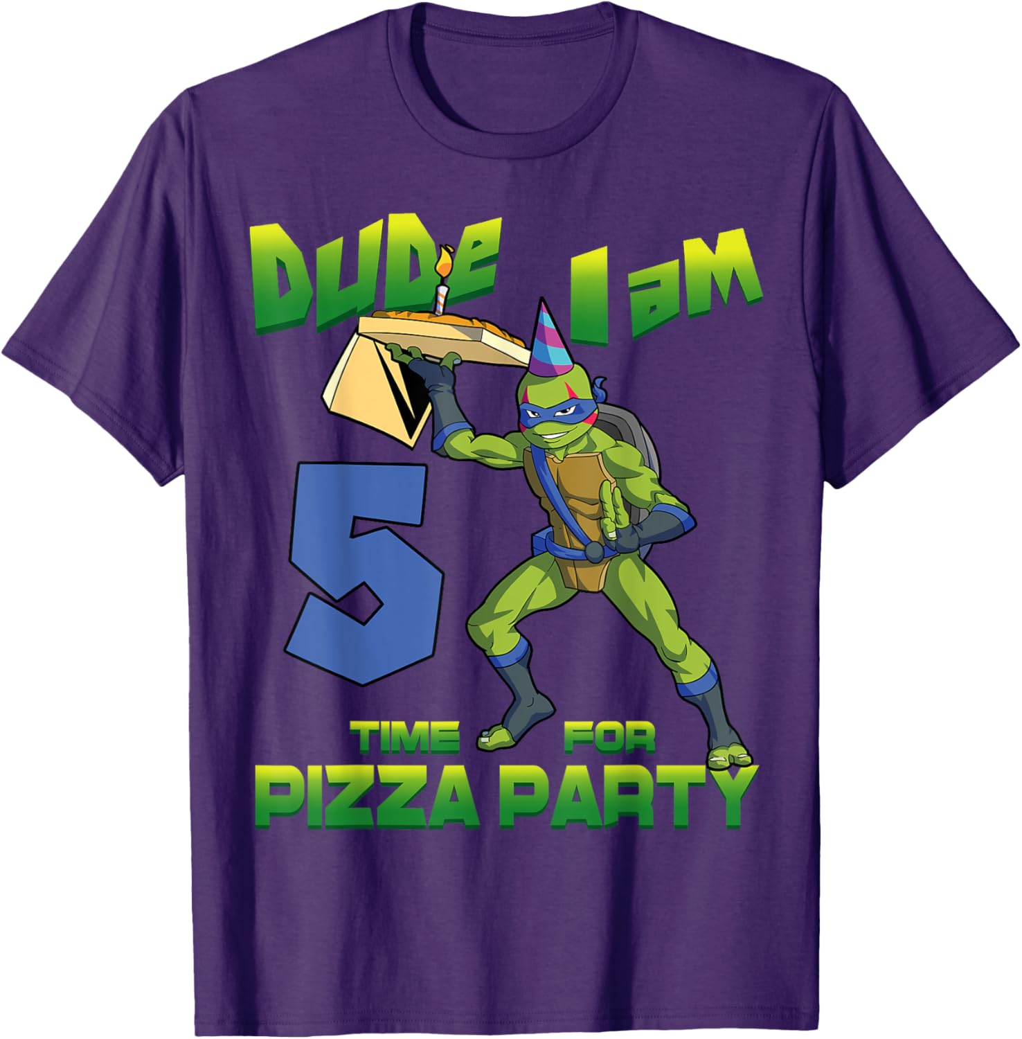 Mademark Teenage Mutant Ninja Turtles Leo Pizza Birthday T-Shirt for Kids - 8