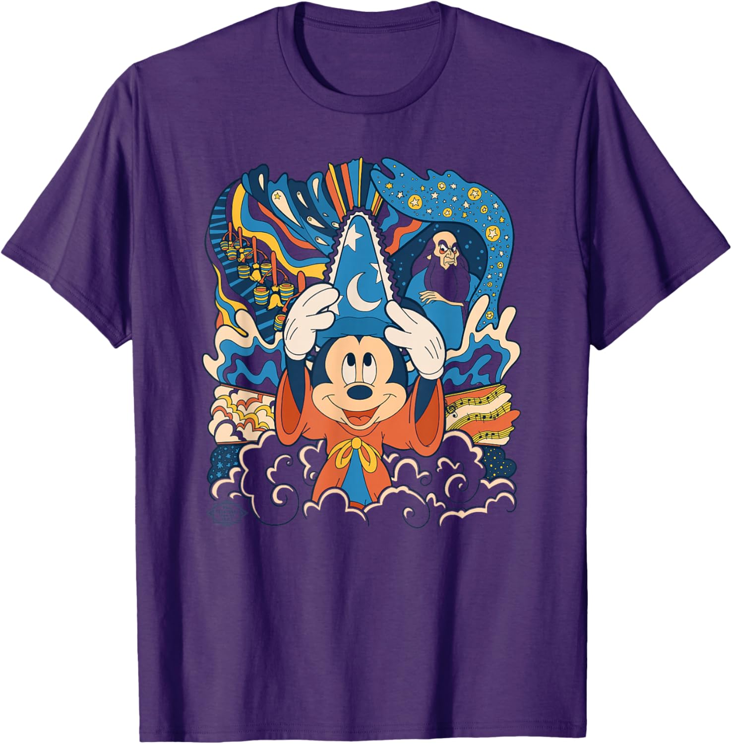 Disney Fantasia Mickey Mouse Sorcerer's Apprentice Retro T-Shirt for Fans - 9