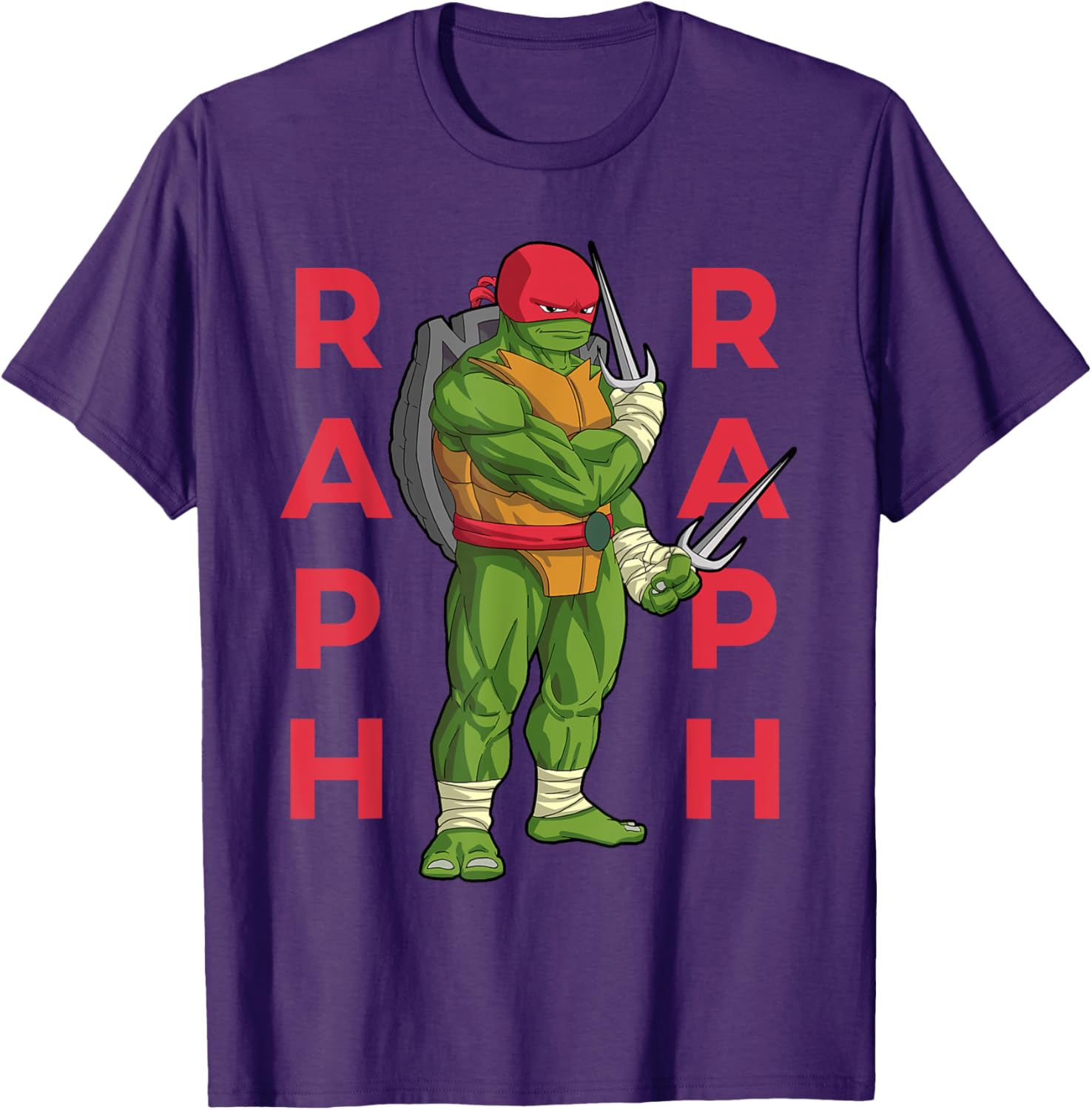 Raphael TMNT Sai Jutsu T-Shirt in Action Pose - Stylish Apparel for Fans - 2