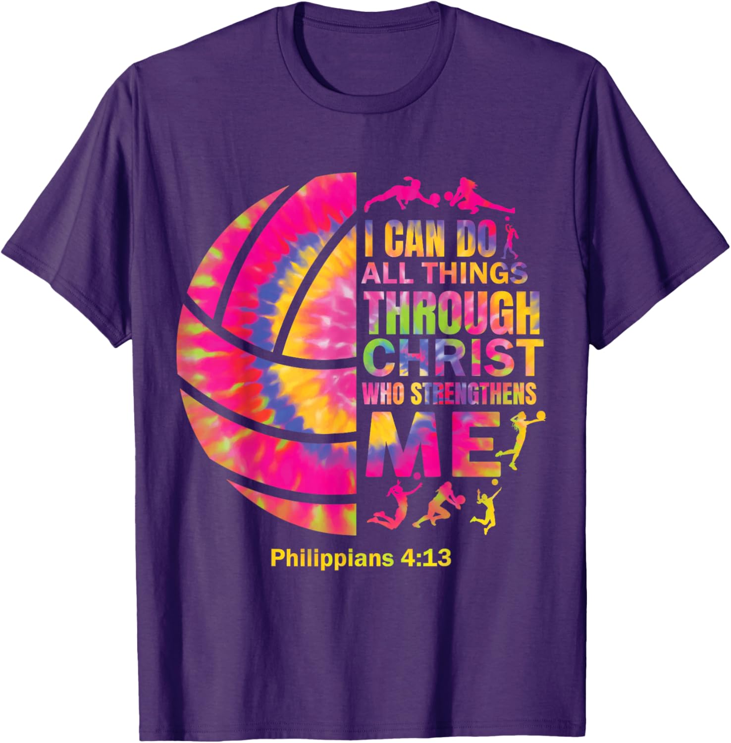 Christian Tie Dye Volleyball T-Shirt for Teen Girls and Women - 10