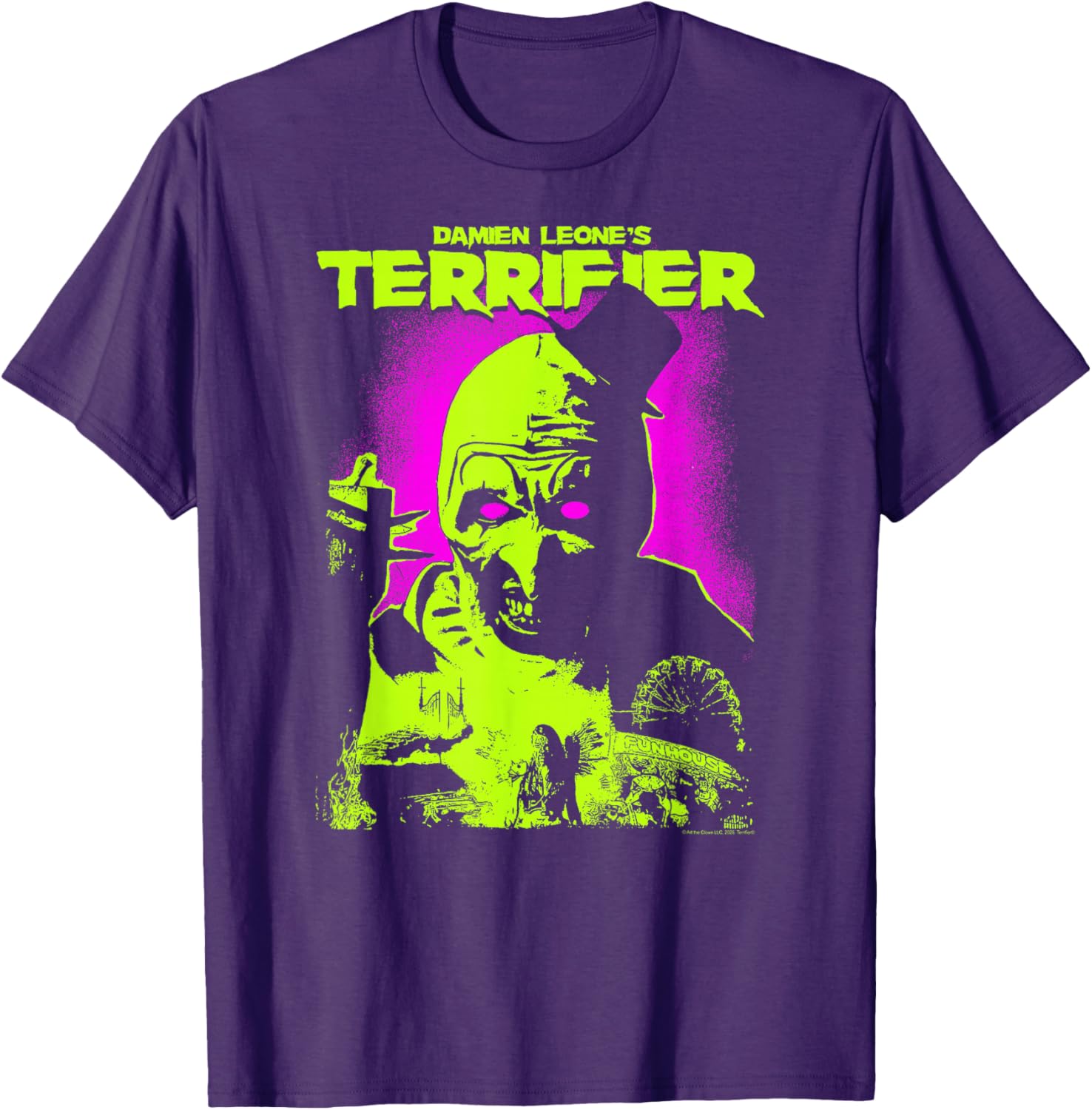 Terrifier Glowing Eyes Neon Horror T-Shirt Art Poster for Fans - 3