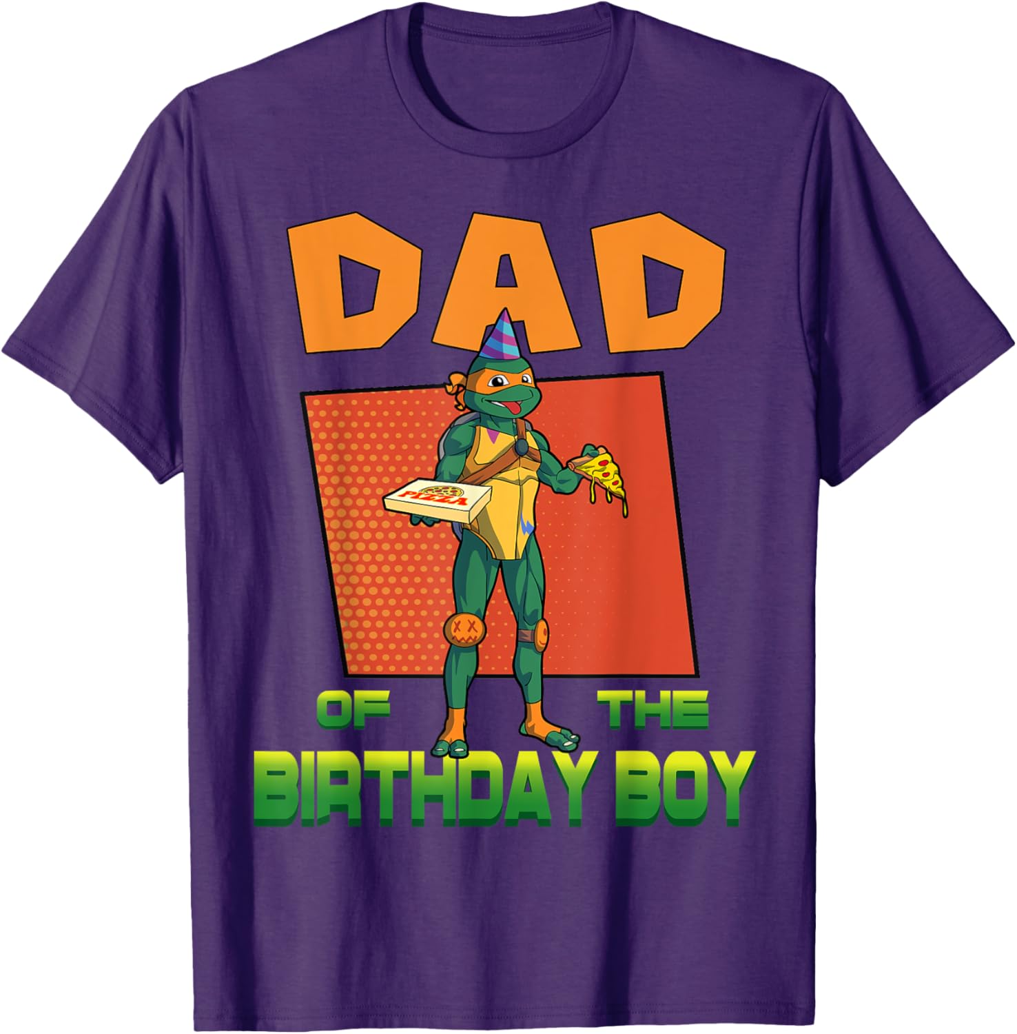 Mikey Daddy of the Birthday Boy Pizza T-Shirt for TMNT Fans - 13