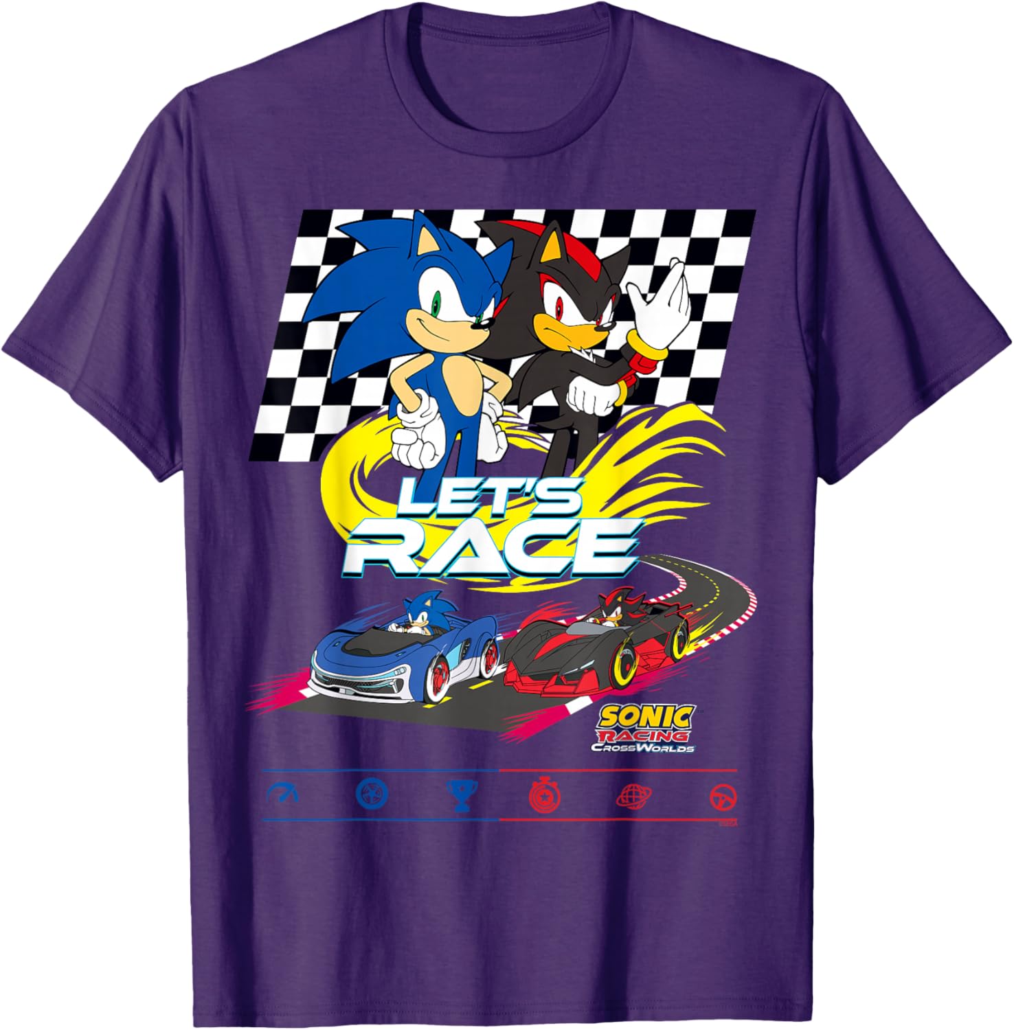 Sonic Racing CrossWorlds T-Shirt Sonic vs Shadow Race Day Apparel - 1