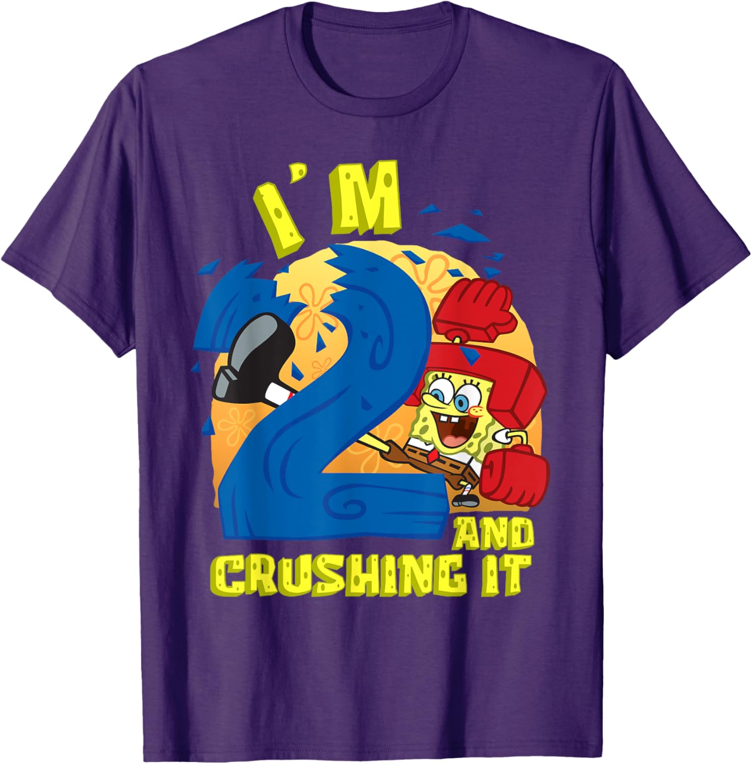 SpongeBob SquarePants 2nd Birthday Gift Crushing It T-Shirt for Kids - 13