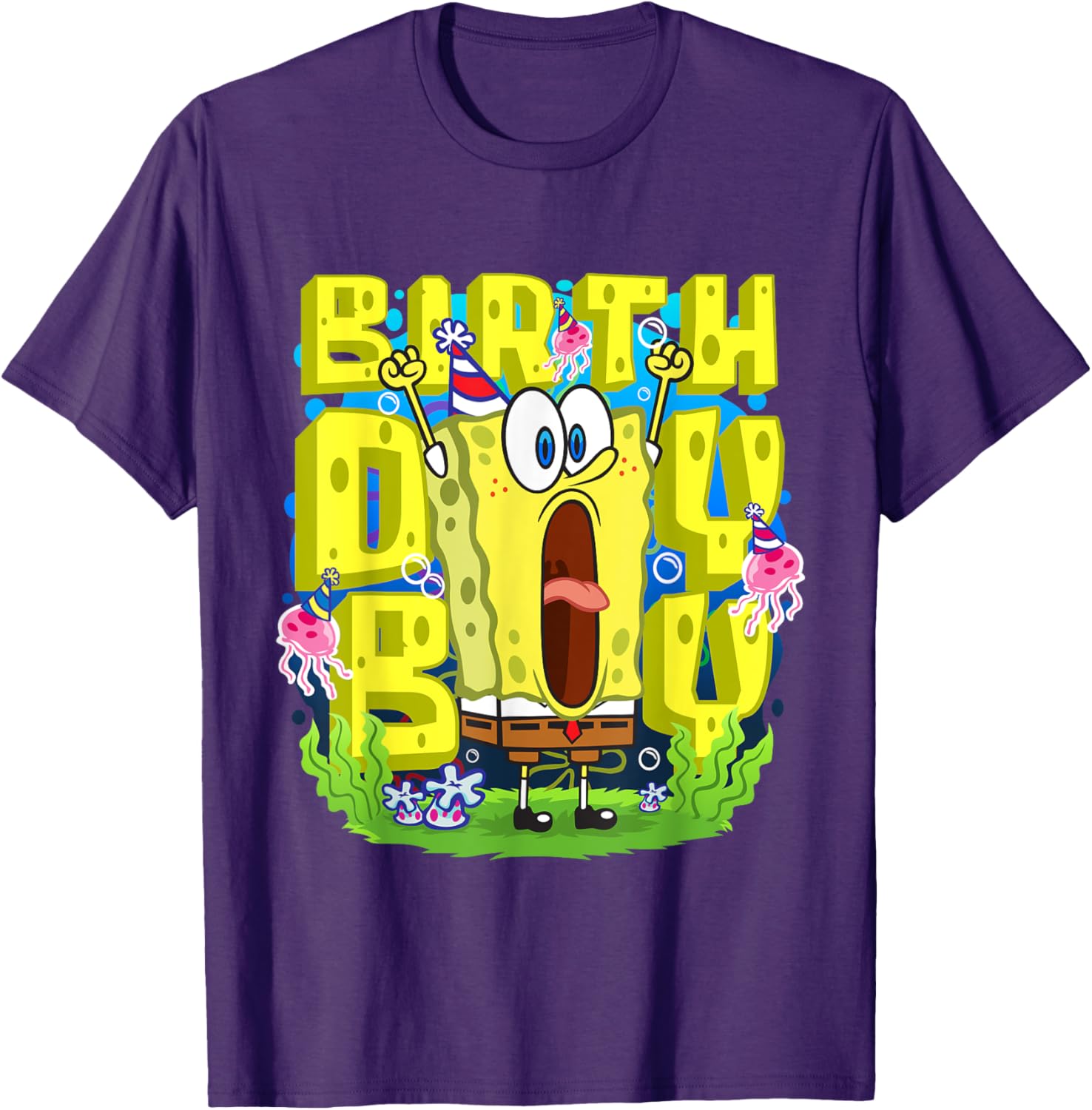 Mademark SpongeBob SquarePants Birthday Boy Funny T-Shirt for Kids - 13