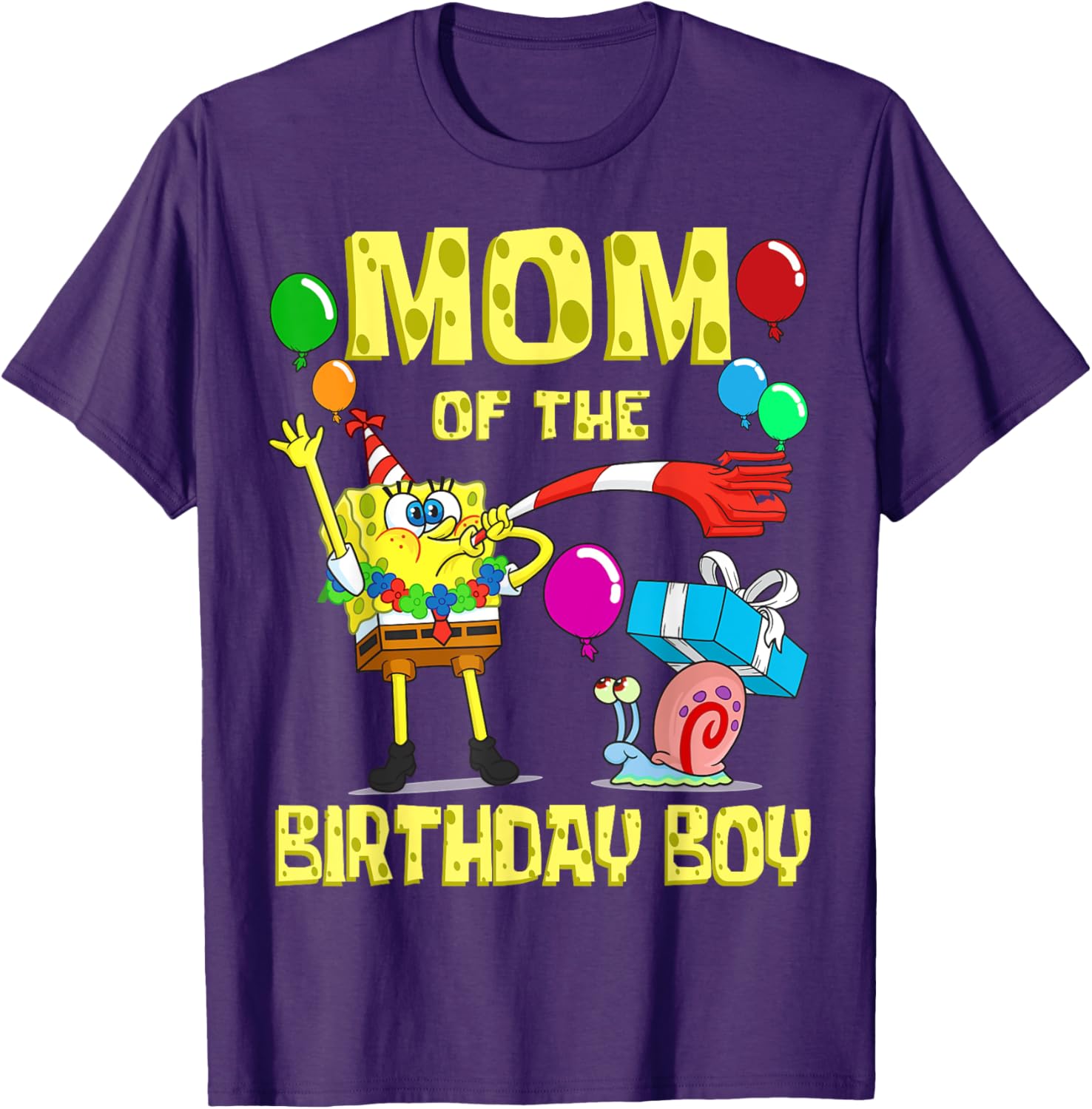 SpongeBob Mommy of the Birthday Boy Party T-Shirt for Fun Celebrations - 13