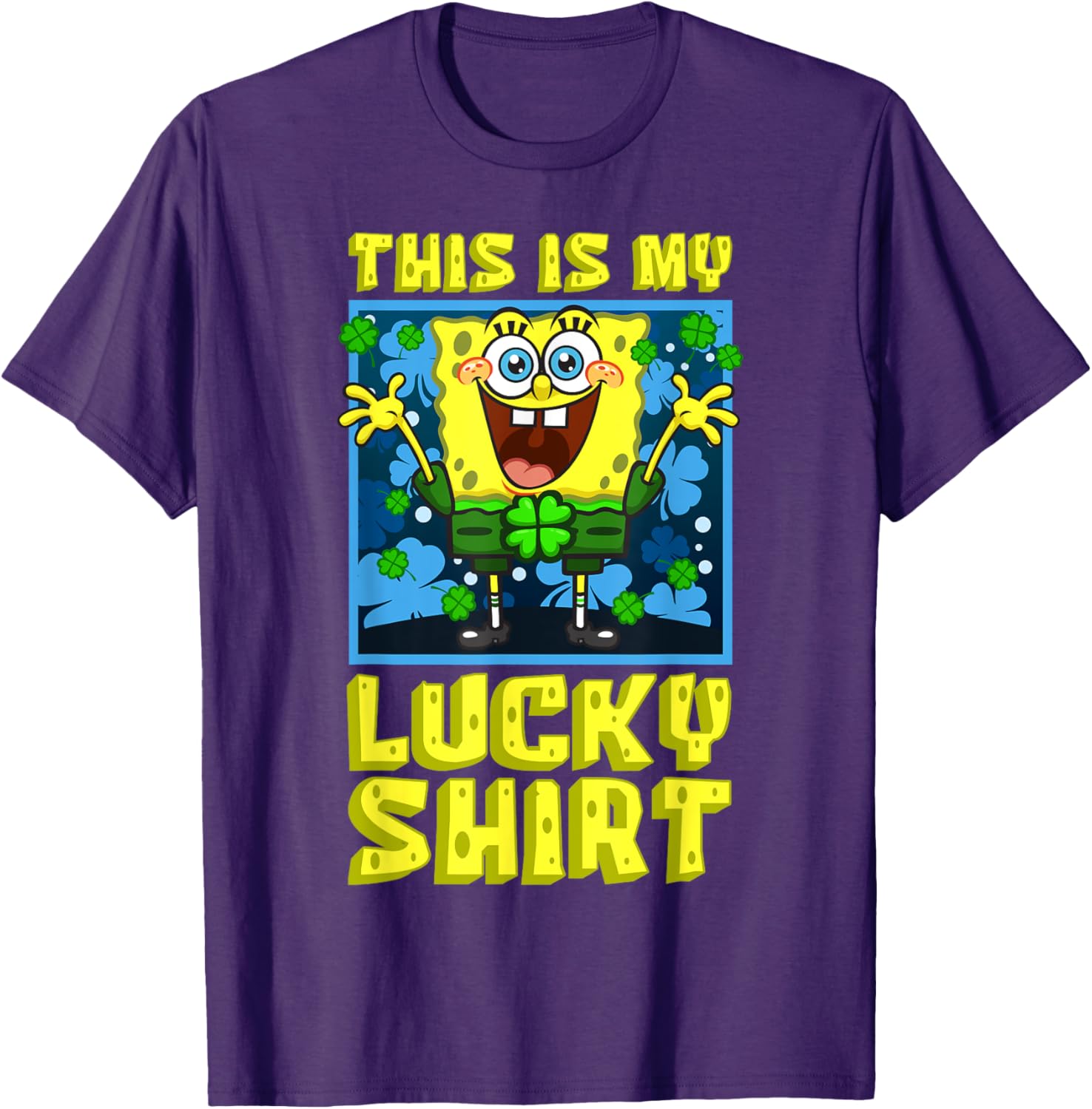 Mademark SpongeBob Lucky Shirt St Patrick's Day Clover Fun T-Shirt - 2