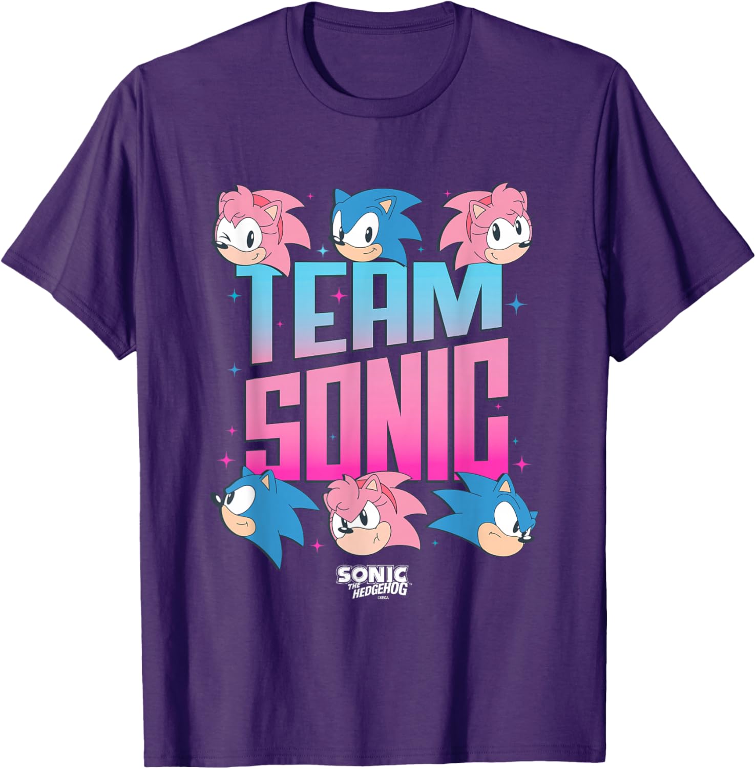 Sonic The Hedgehog Team Amy Rose Retro Logo T-Shirt for Fans - 3