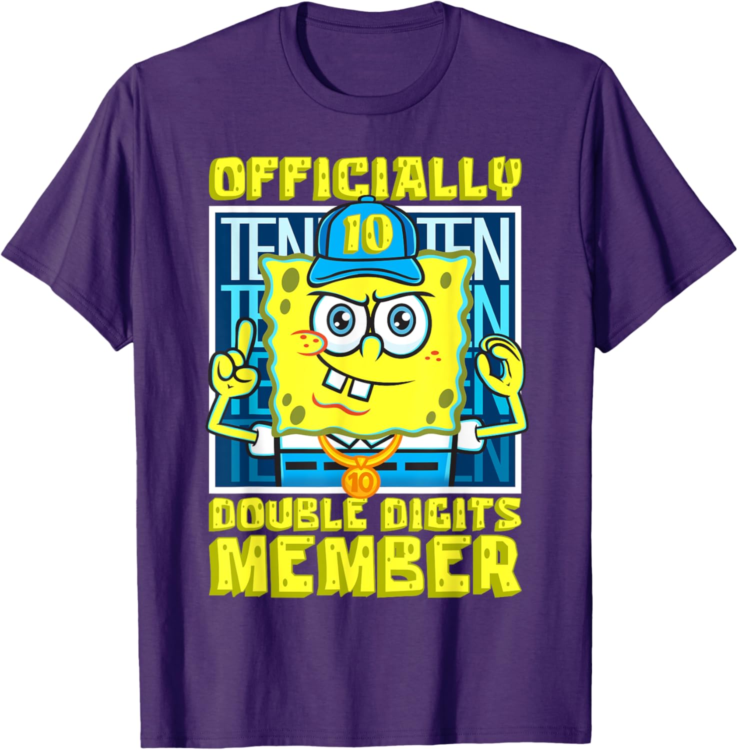 Mademark SpongeBob SquarePants Boys 10th Birthday T-Shirt Fun Style - 17