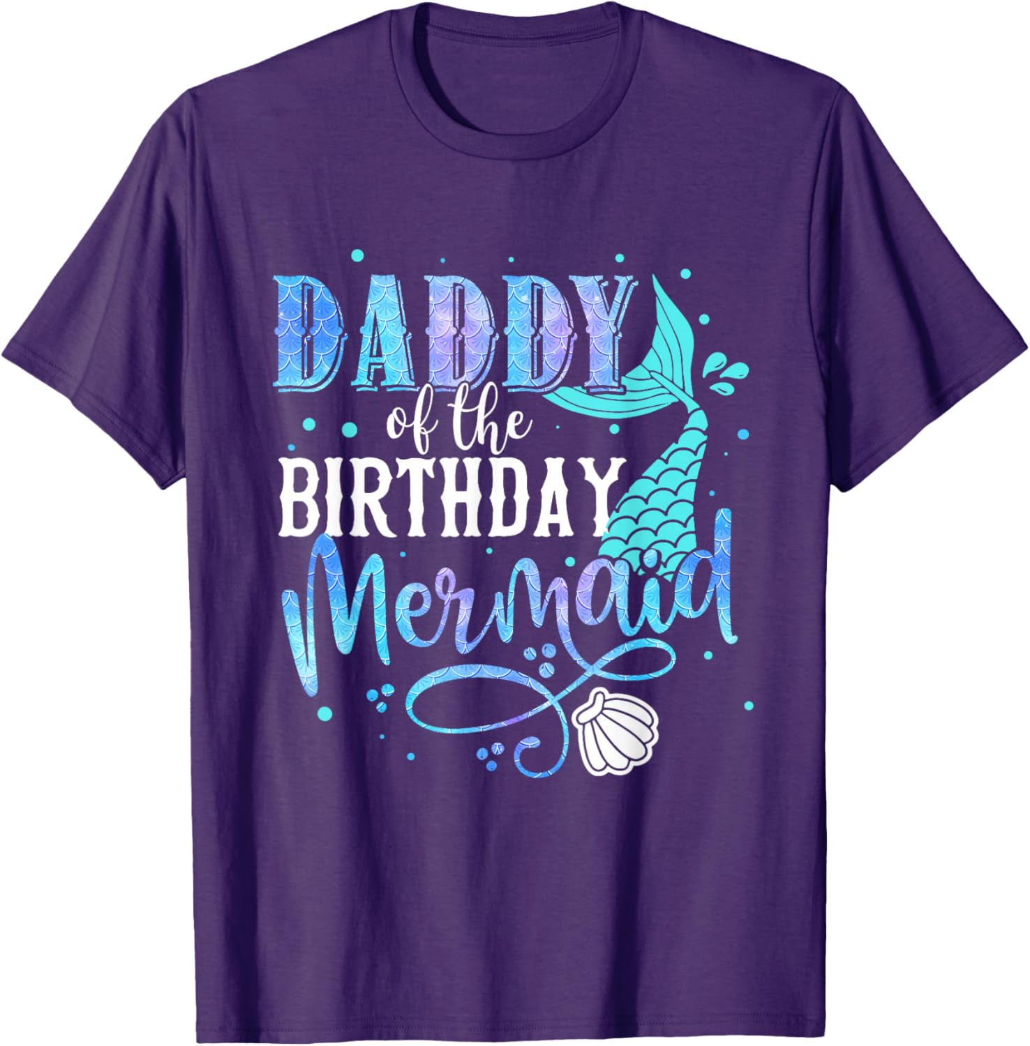 Daddy of the Birthday Mermaid Family Matching Papa T-Shirt for Dads - 4
