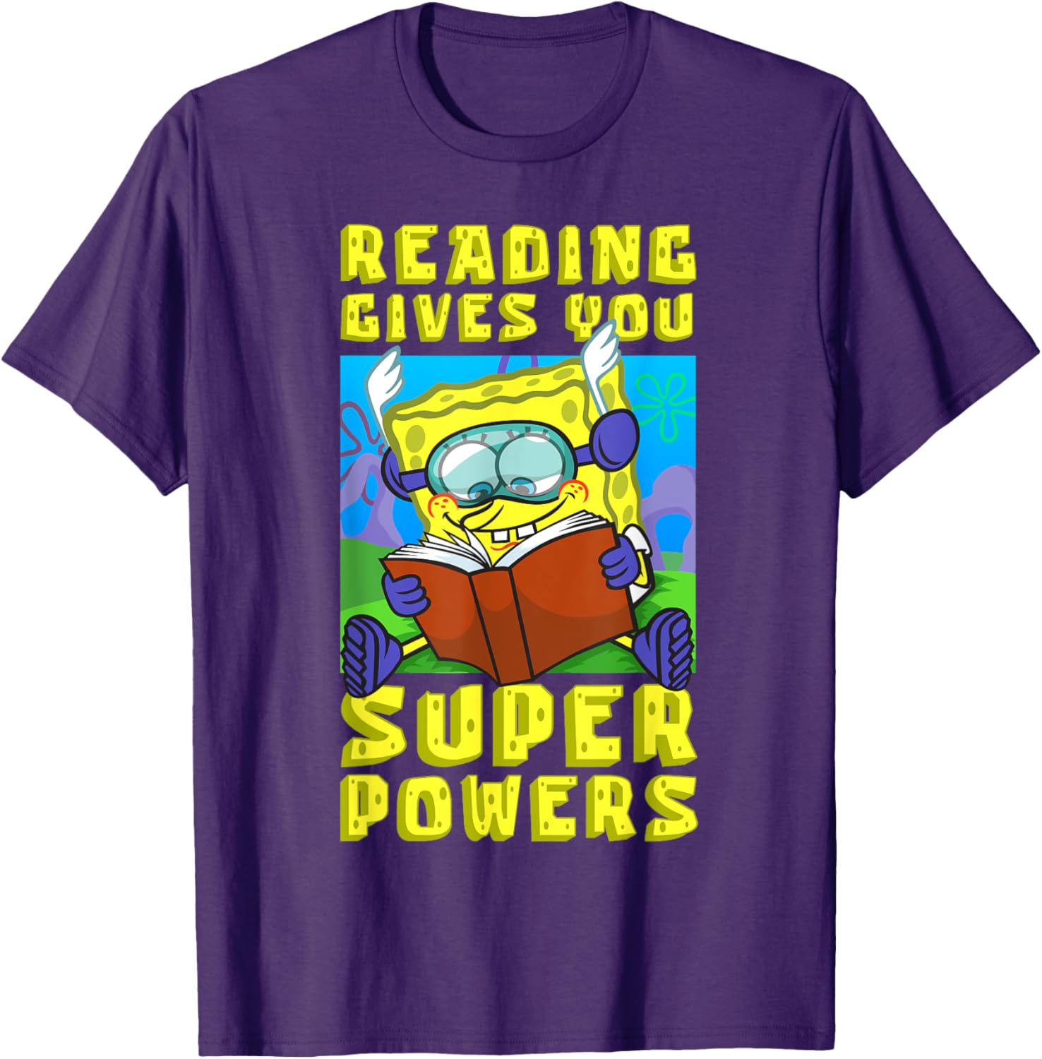 Mademark SpongeBob SquarePants Super Powers Reading T-Shirt for Kids - 6