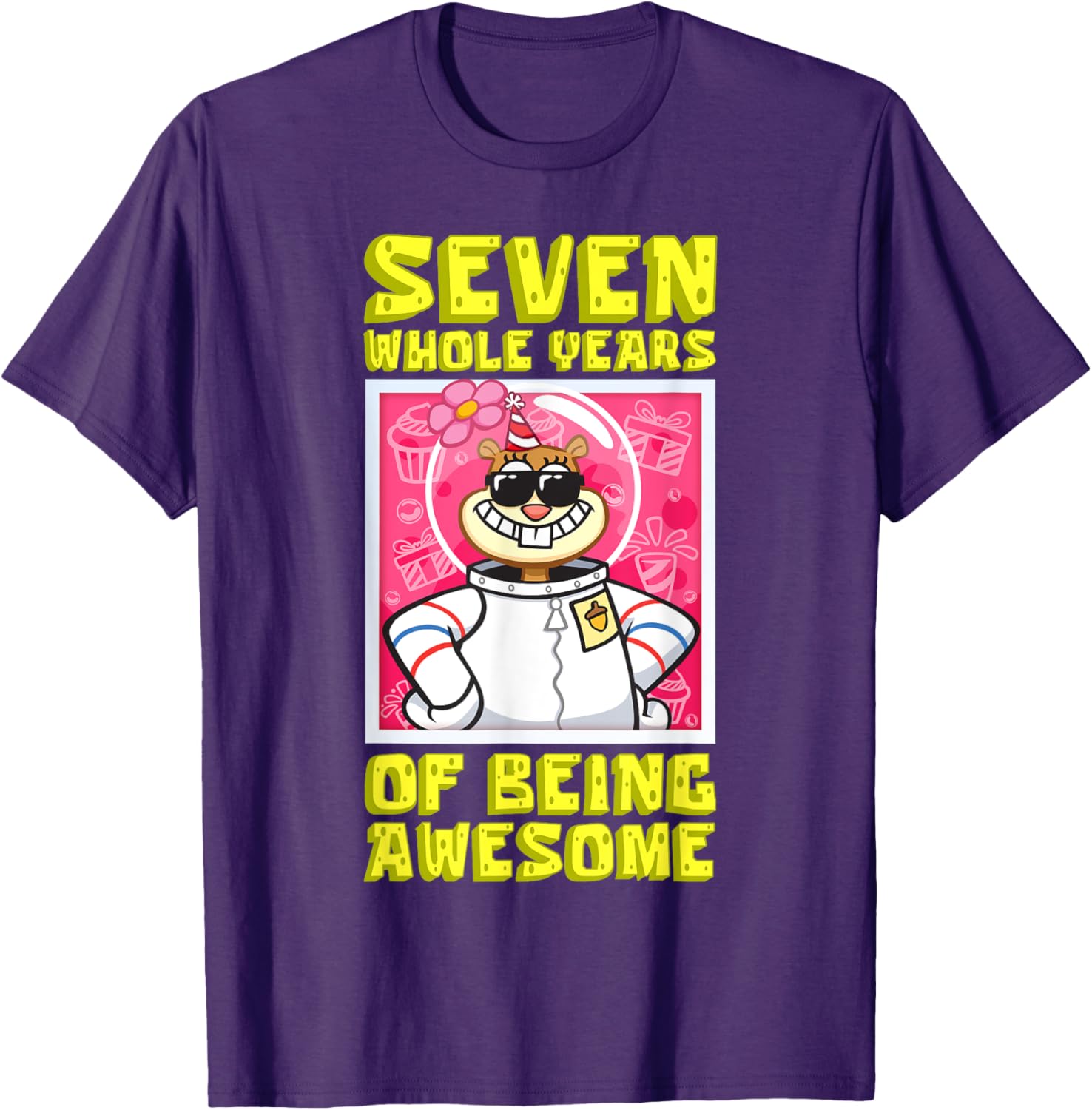 Mademark SpongeBob Sandy 7th Birthday Gift T-Shirt for Girls - 2