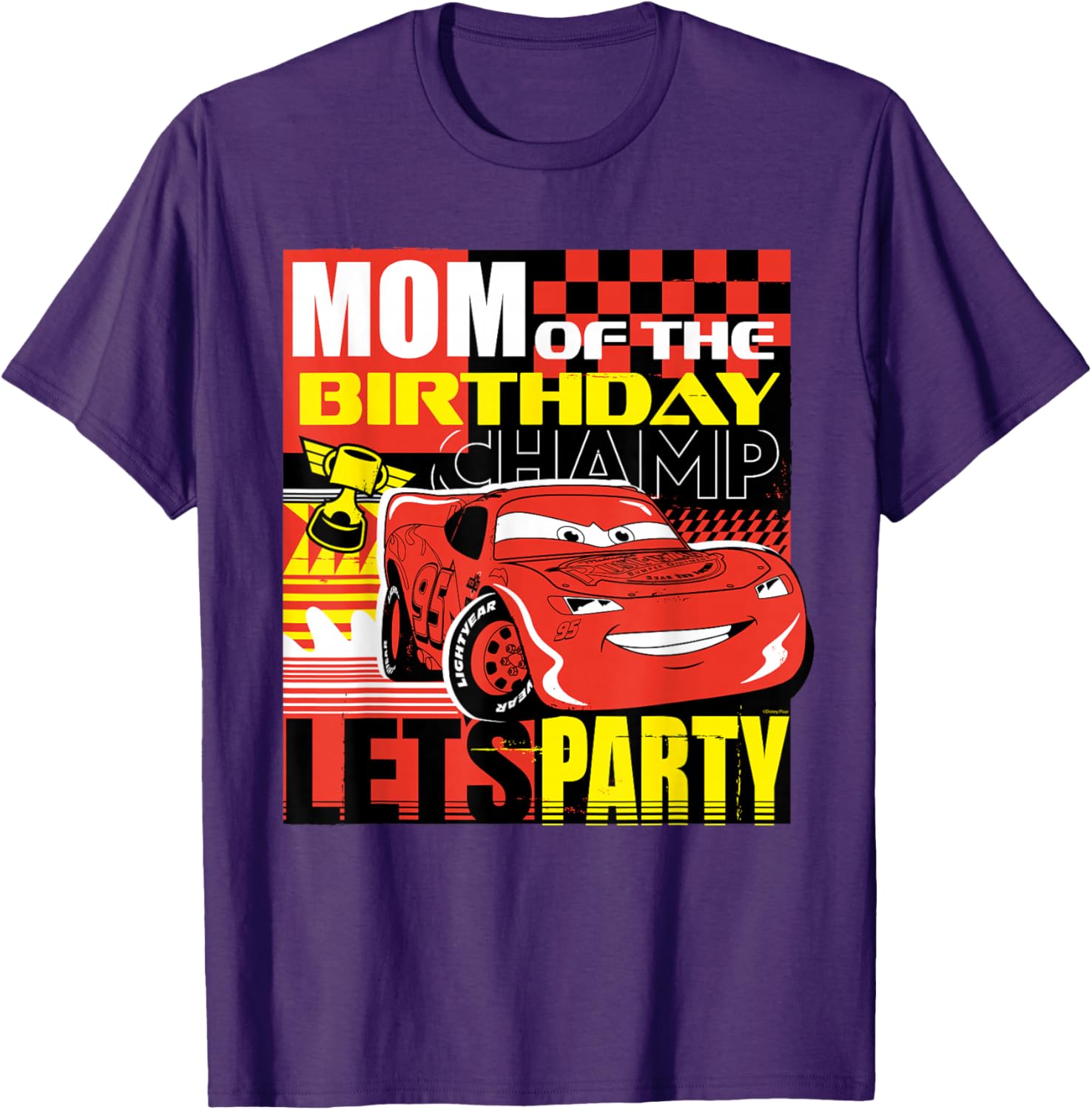 Disney Pixar Cars Mom of the Birthday Champ T-Shirt for Celebrating in Style - 13