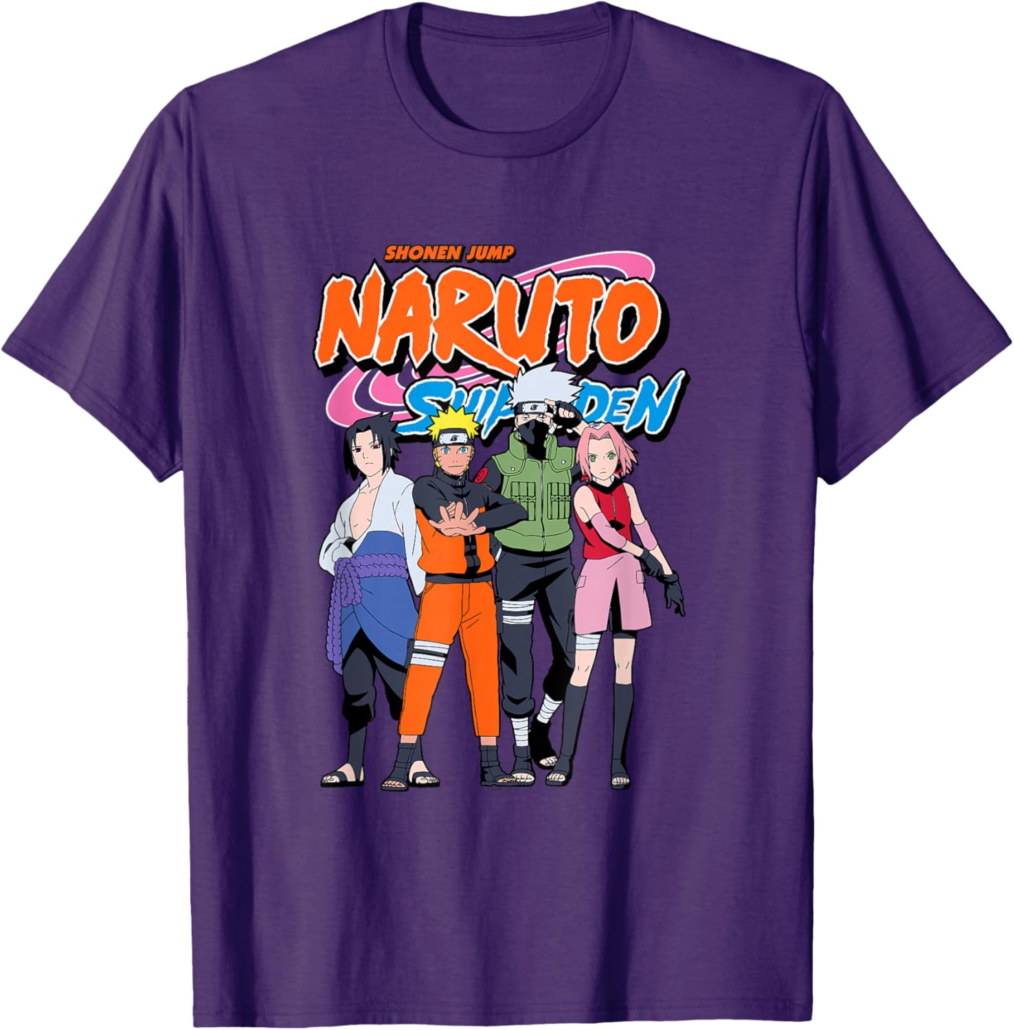 Naruto Shippuden Team 7 T-Shirt with Iconic Naruto Logo for Fans - 10
