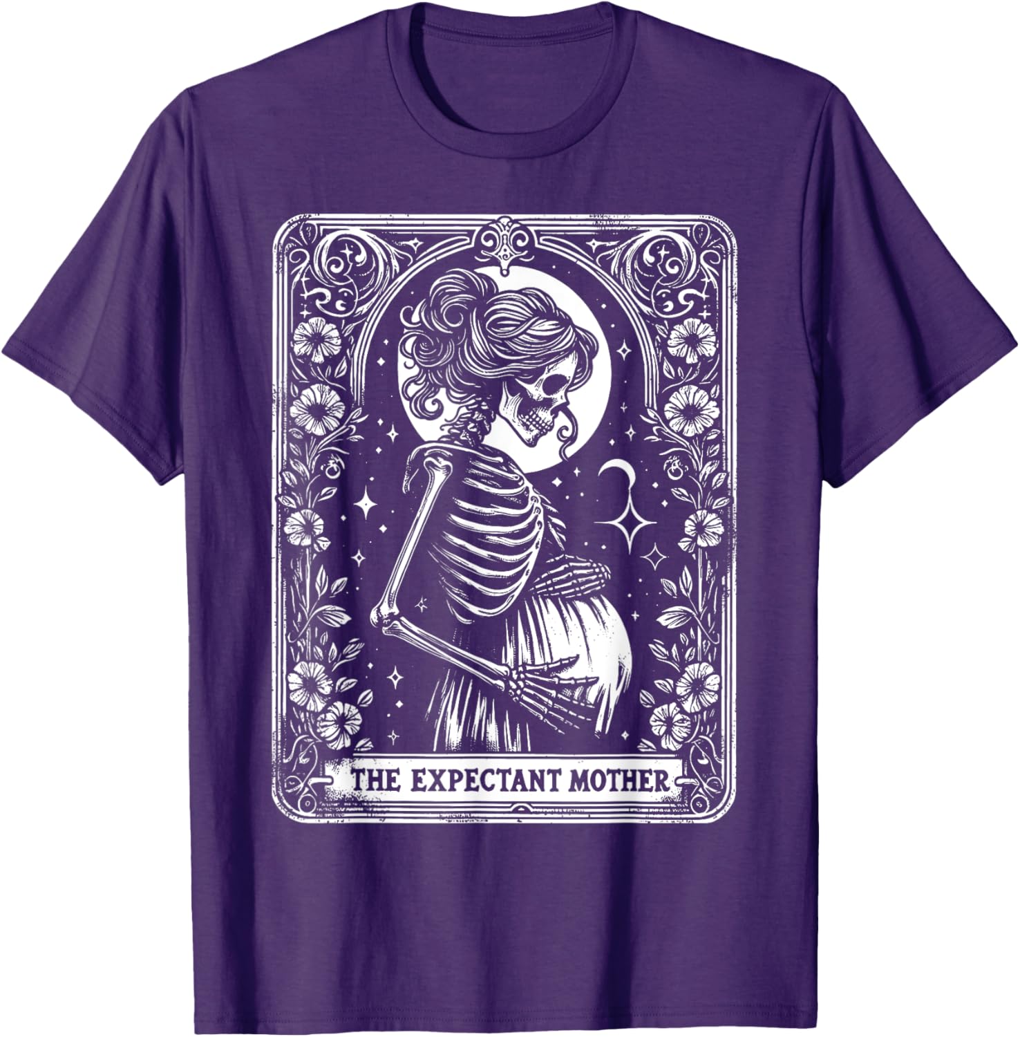 Skeleton Expectant Mother Tarot Card Pregnancy Announcement T-Shirt - 14
