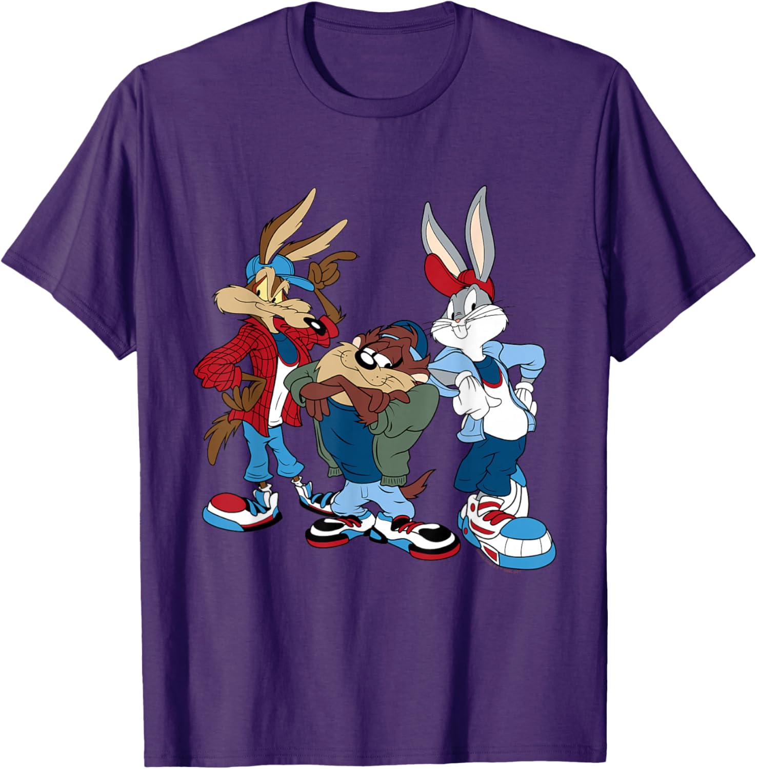 Looney Tunes T-Shirt featuring Wiley, Bugs, and Taz - Fun Cartoon Apparel - 10