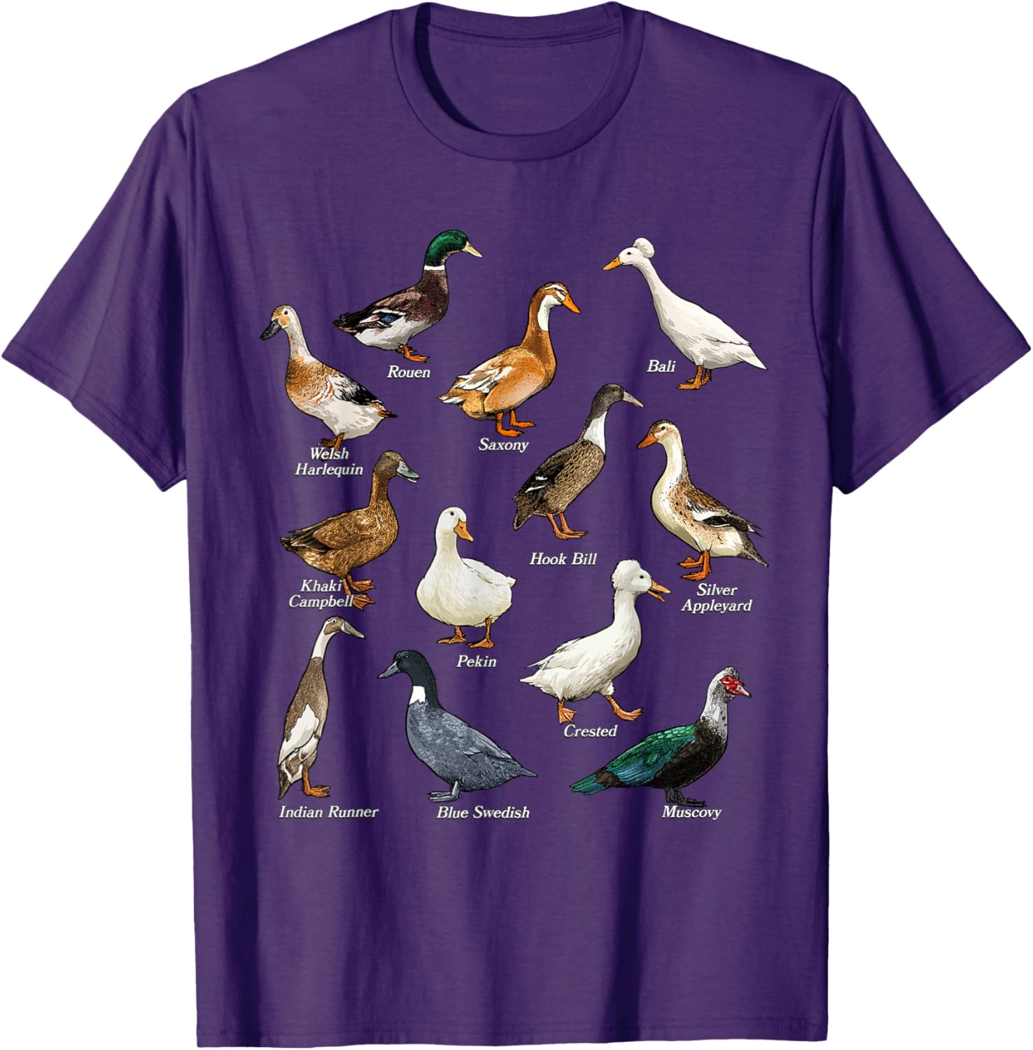 Types of Duck Waterfowl T-Shirt for Duck Lovers and Nature Enthusiasts - 16