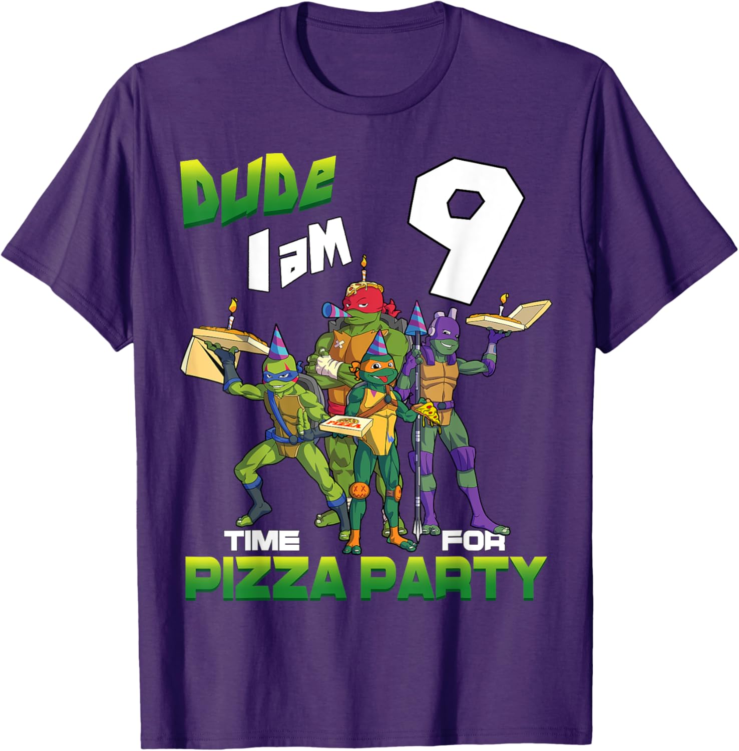 Mademark Teenage Mutant Ninja Turtles Pizza Party T-Shirt for 9-Year-Olds - 10