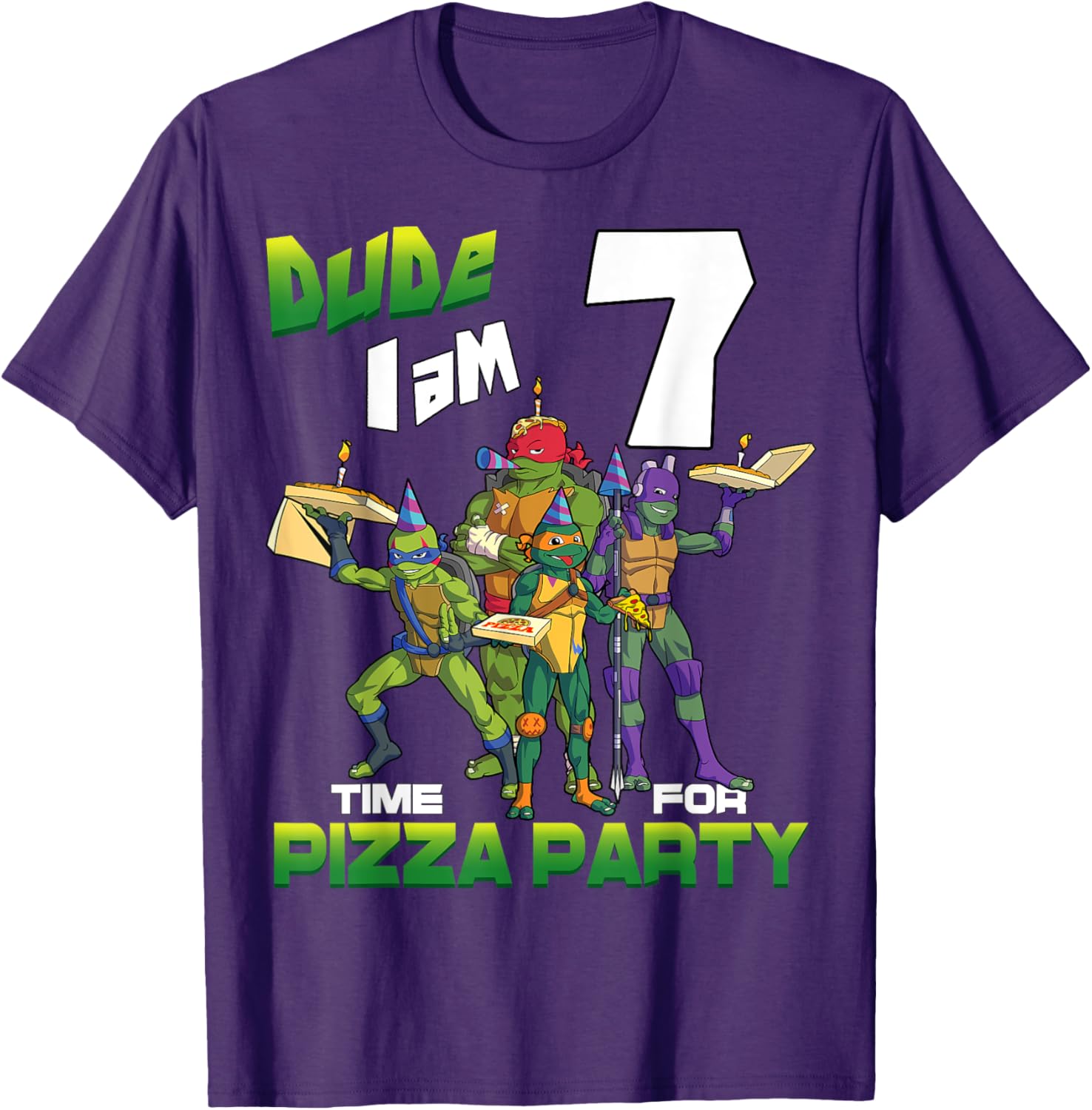 Mademark Teenage Mutant Ninja Turtles Pizza Party T-Shirt for 7 Year Olds - 21