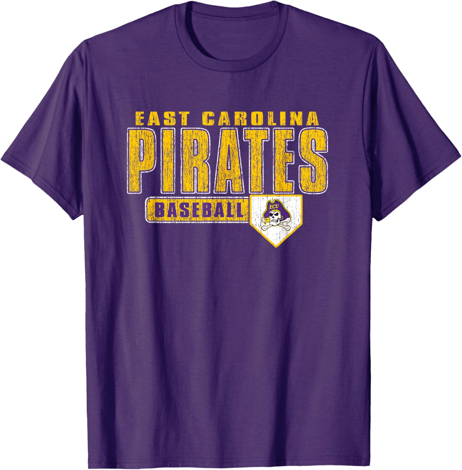 East Carolina Pirates Vintage Purple Baseball T-Shirt for Sports Fans - 1