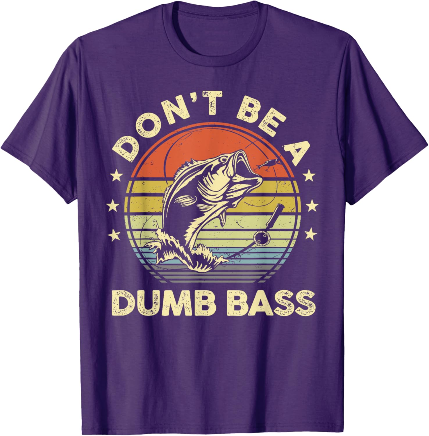 Funny Fishing Dad T-Shirt Don't Be Dumb Bass Fish Graphic Tee - 10