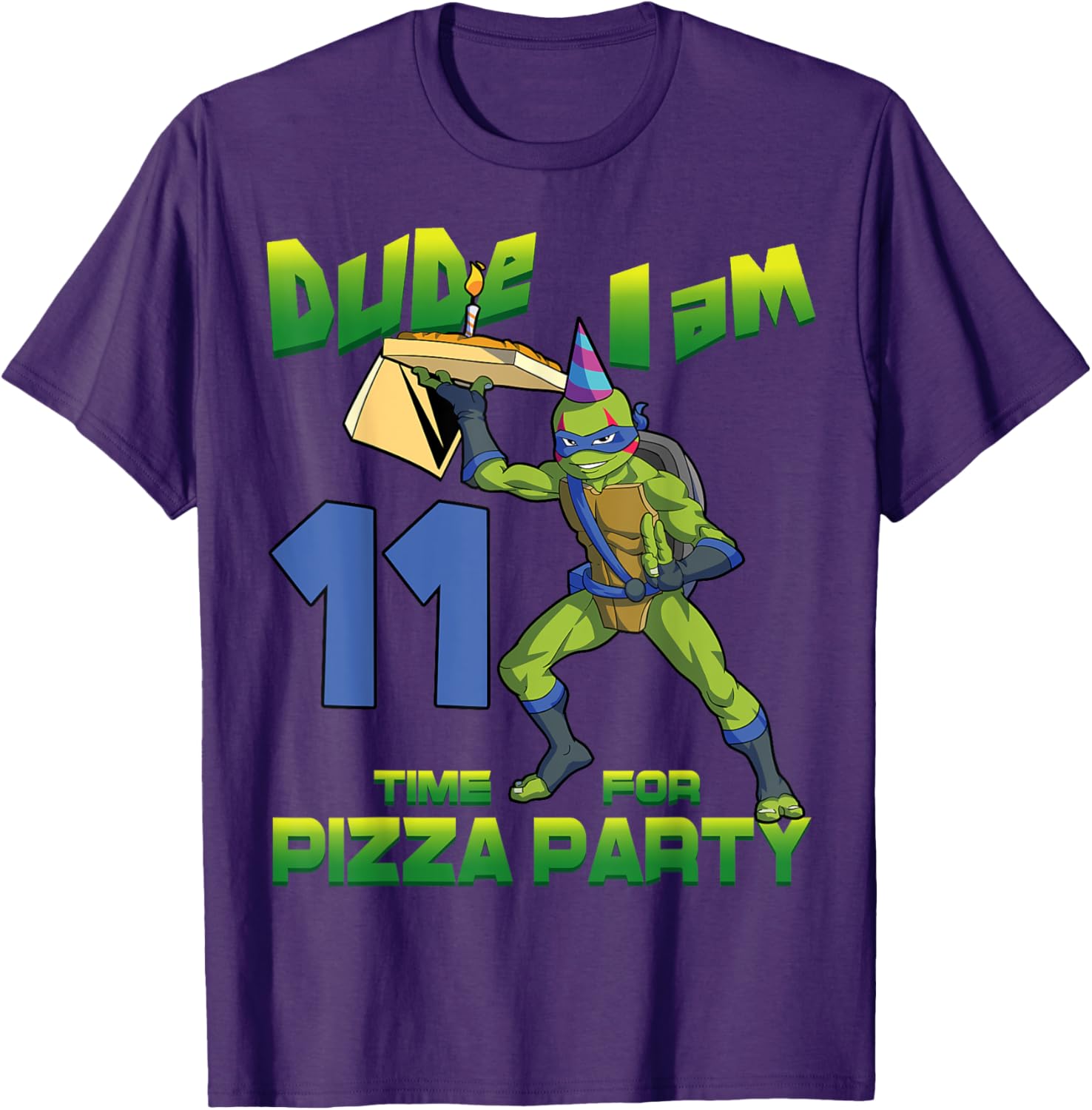 Mademark TMNT Leo Pizza Birthday T-Shirt for 11 Year Olds - 2