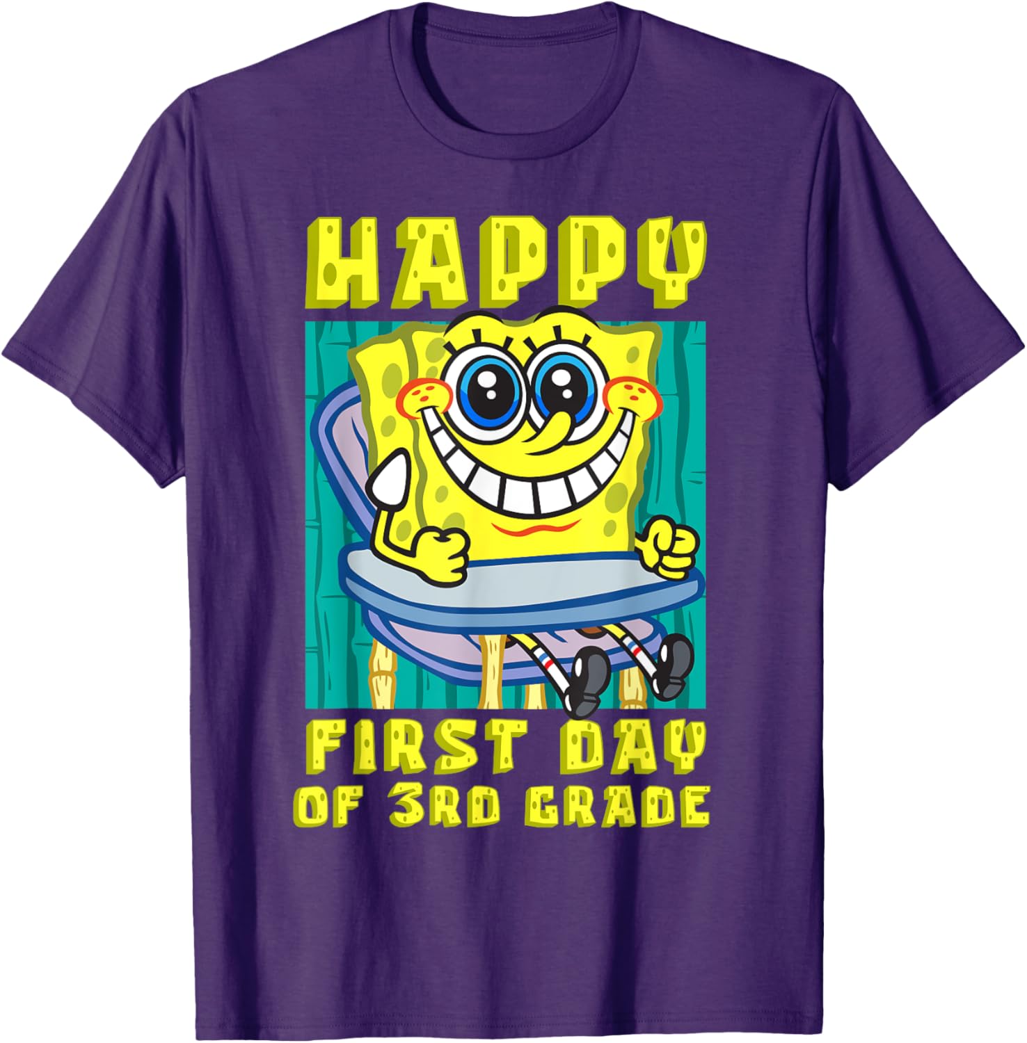 Mademark SpongeBob SquarePants Happy 3rd Grade T-Shirt for Kids - 10