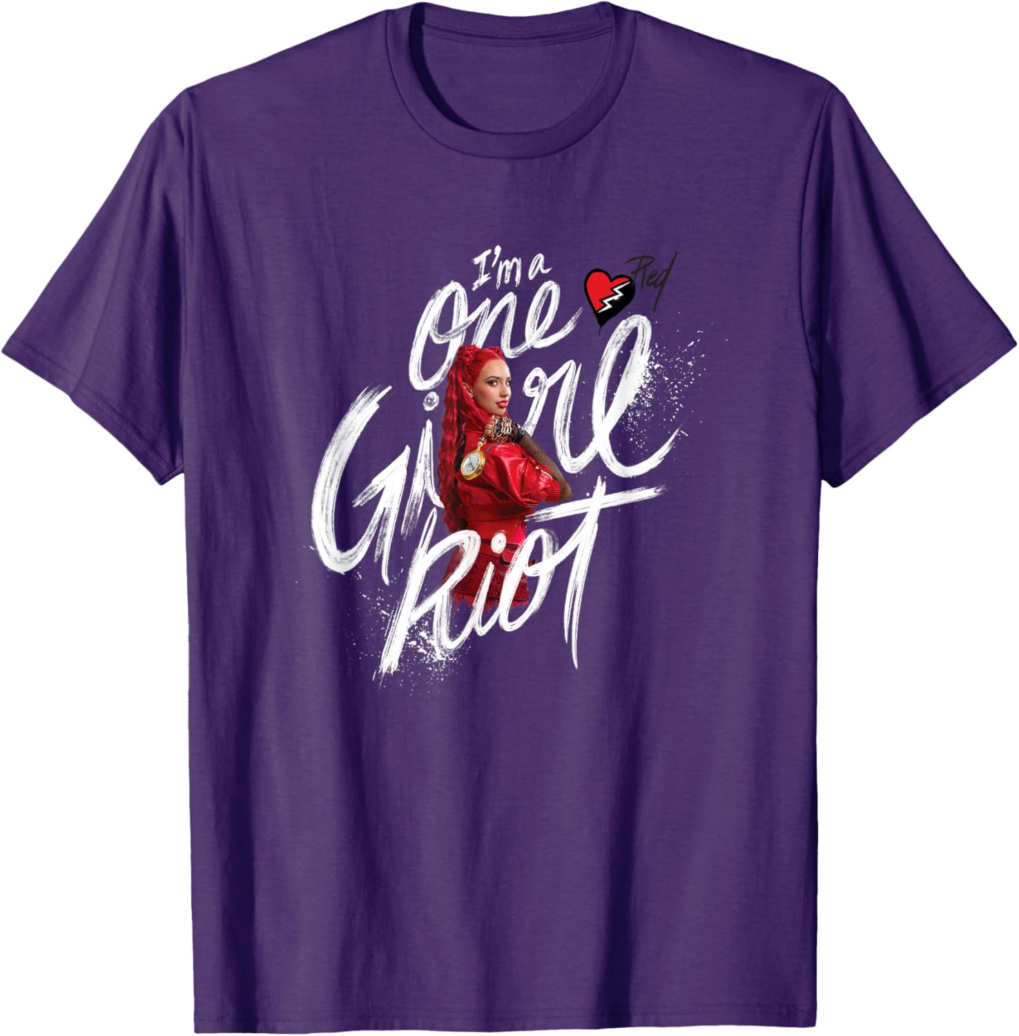 Disney Descendants Red T-Shirt I'm A One Girl Riot for Fans and Kids - 7